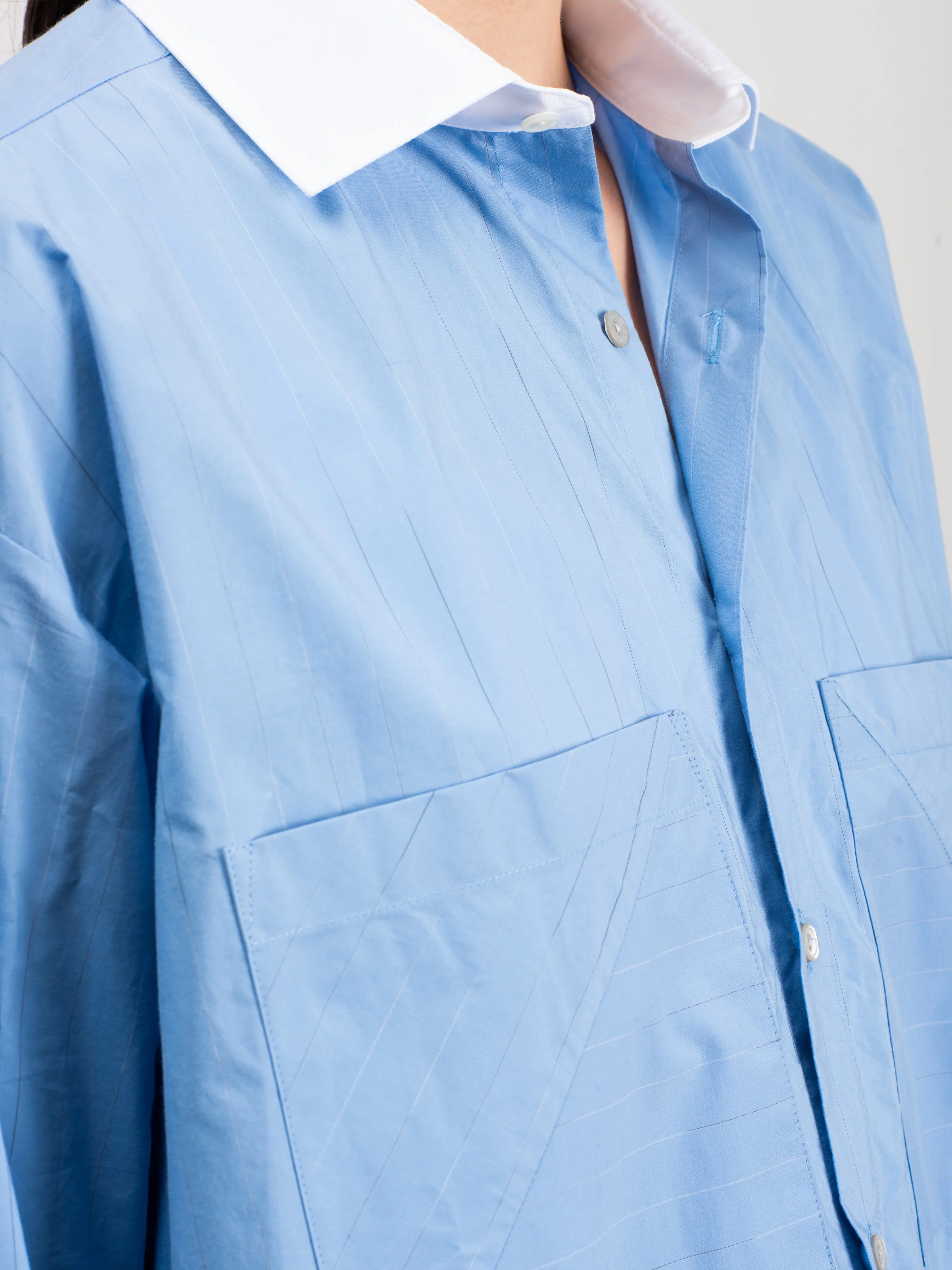 boyfriend shirt - blue rain stripe - Image 6