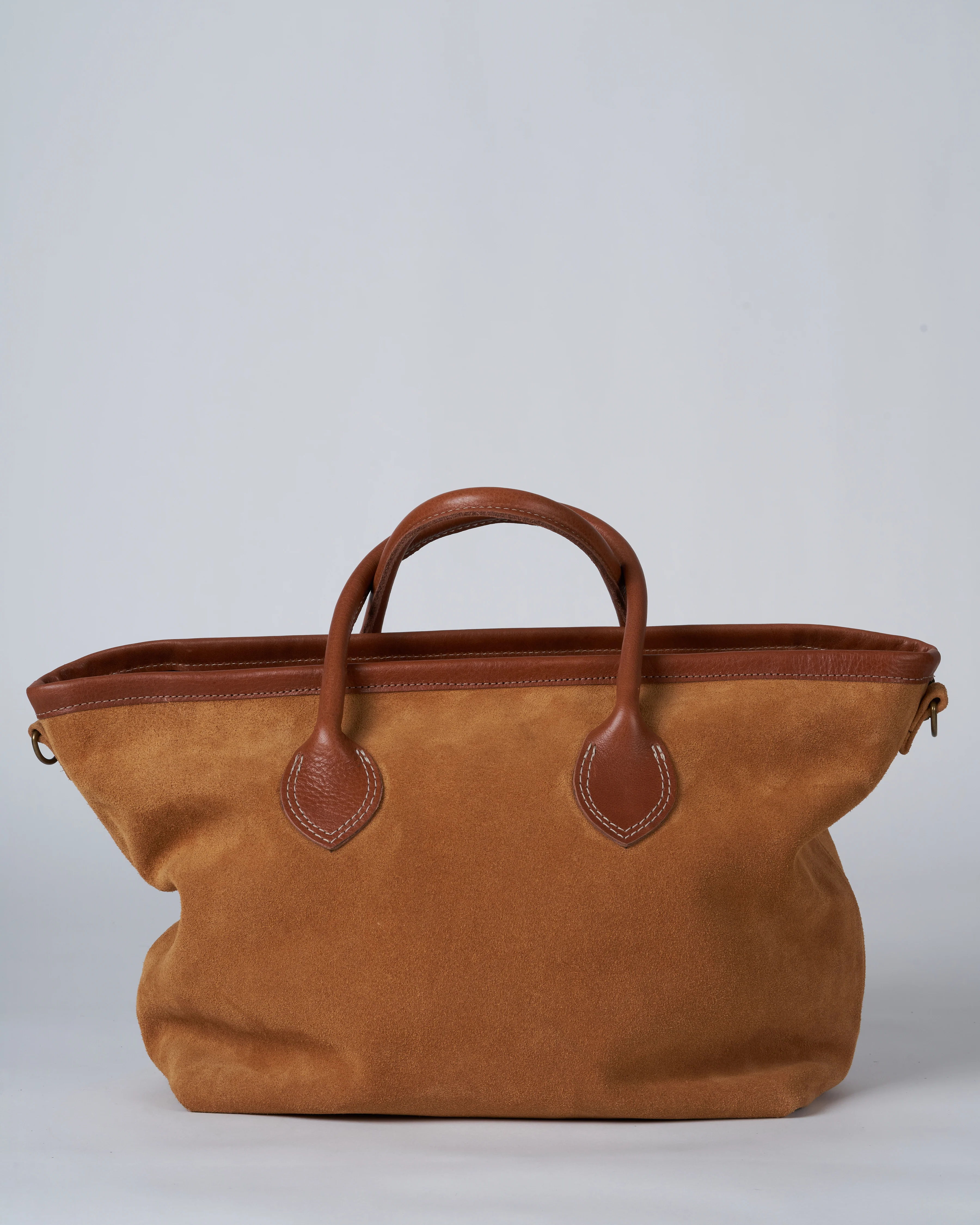 lil easy saddle bag - caramel with green and red web straps - Image 2