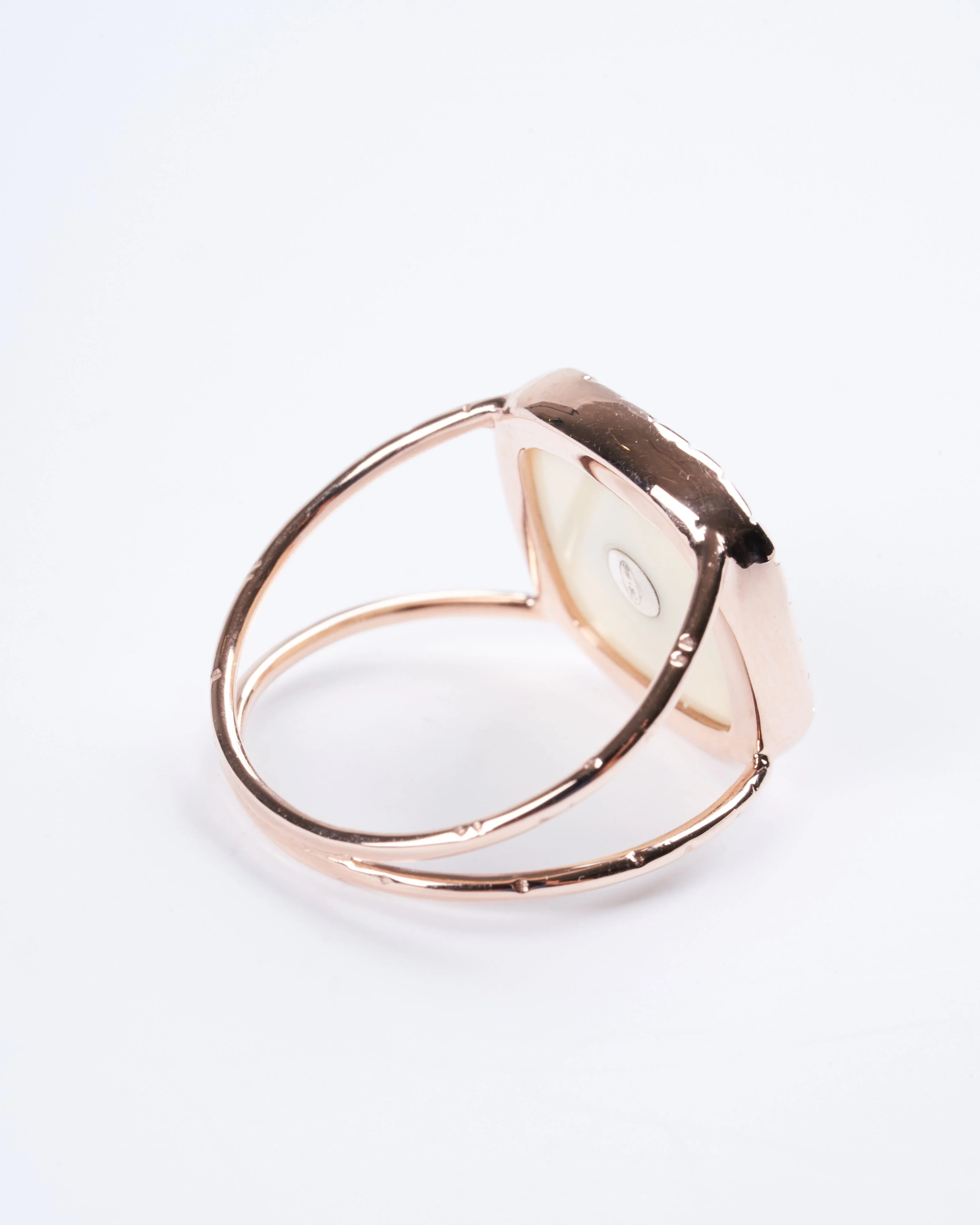 bowie ring white with diamond pink gold - gold - Image 3