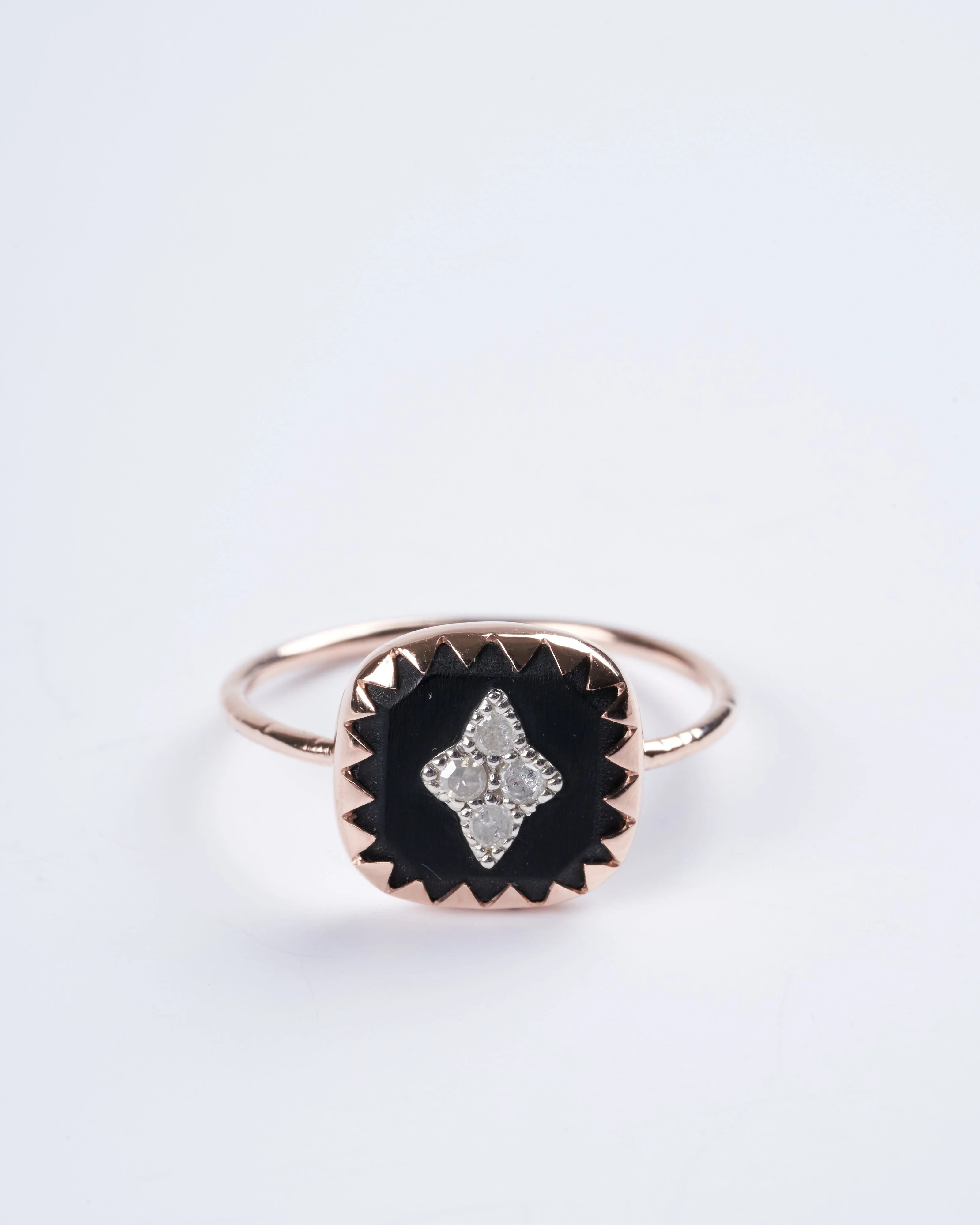 pierrot ring noir pink gold - gold
