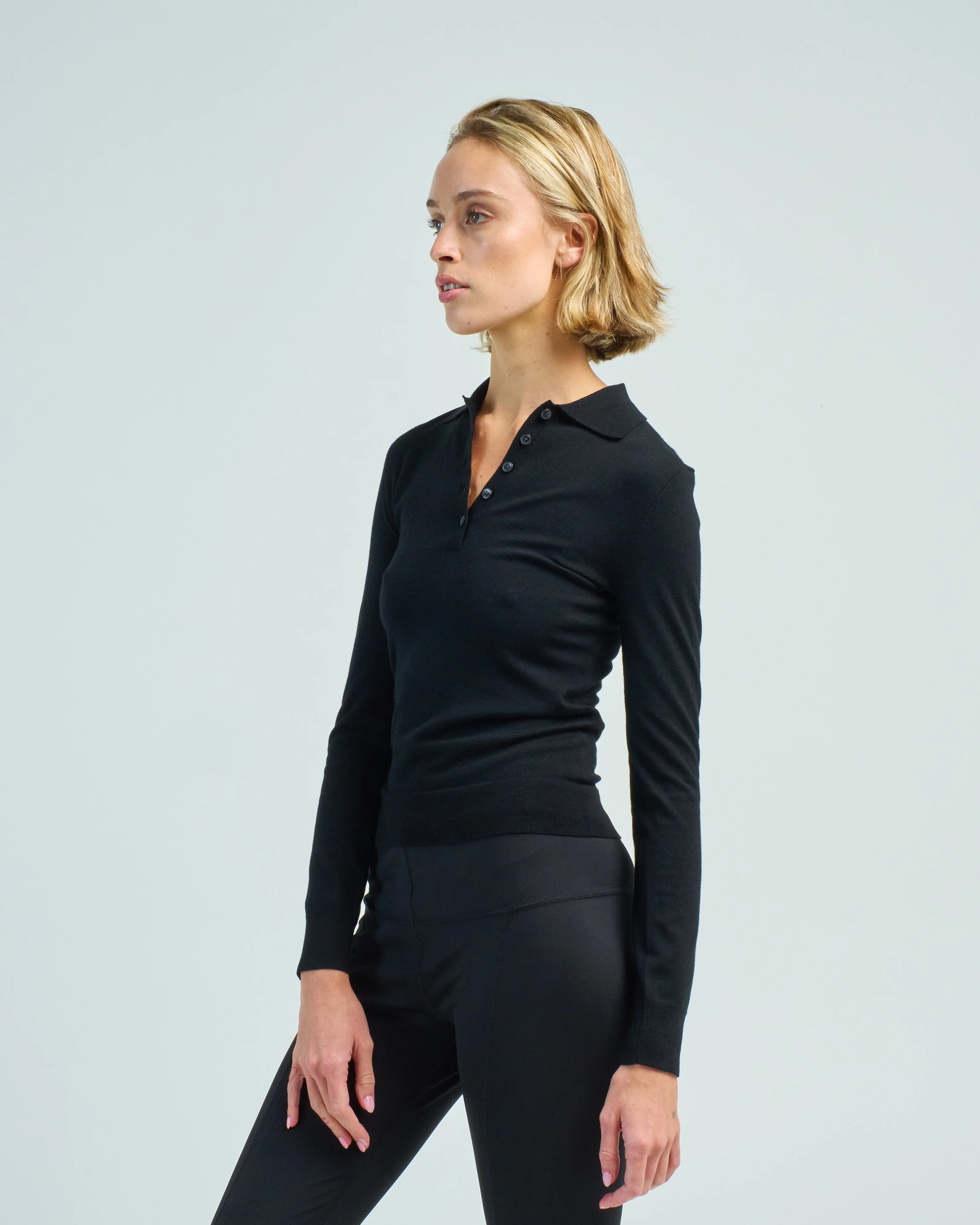 extra fine merino fitted polo - Image 3