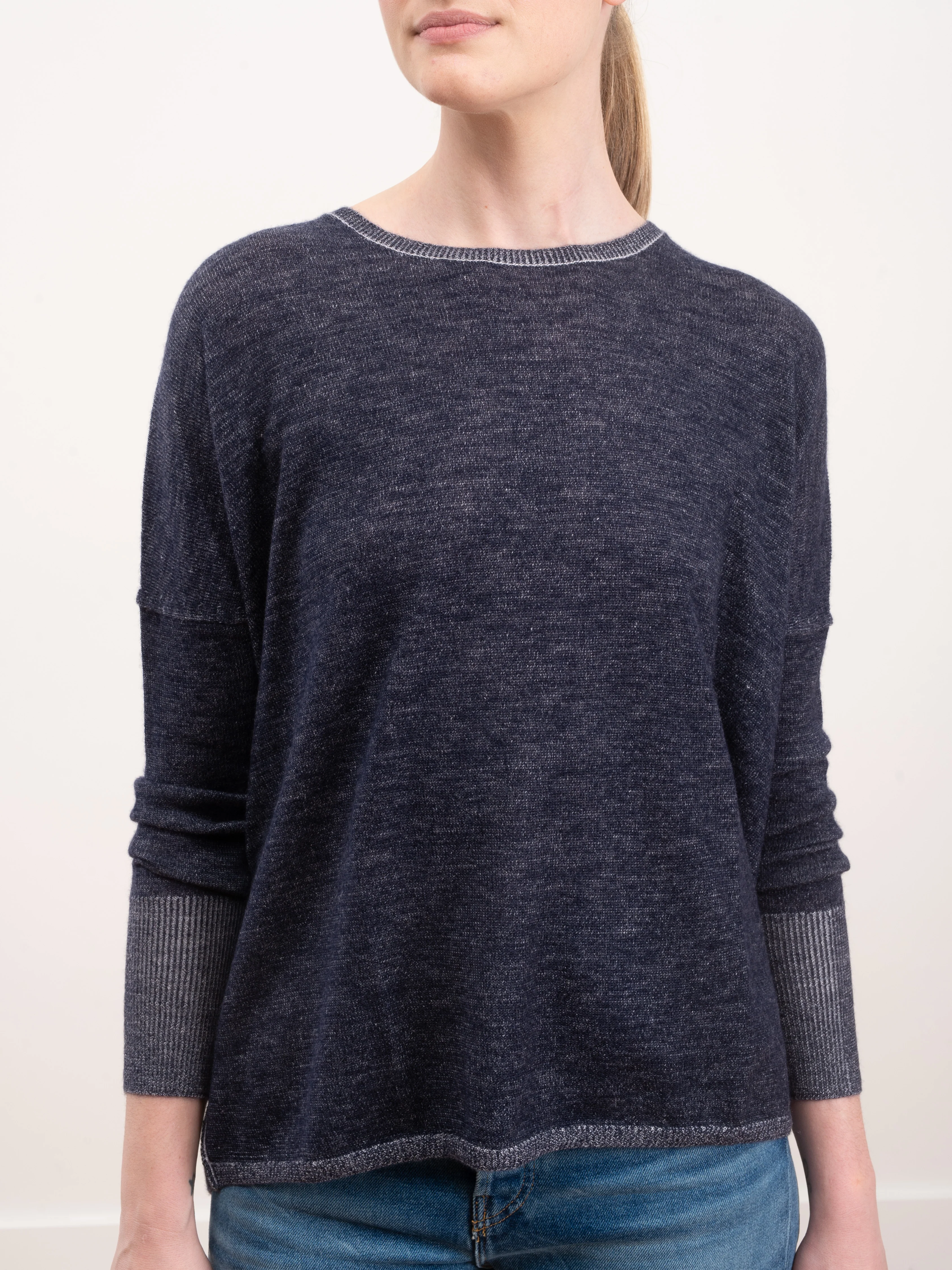 2 tone pullover - navy/petal - Image 3