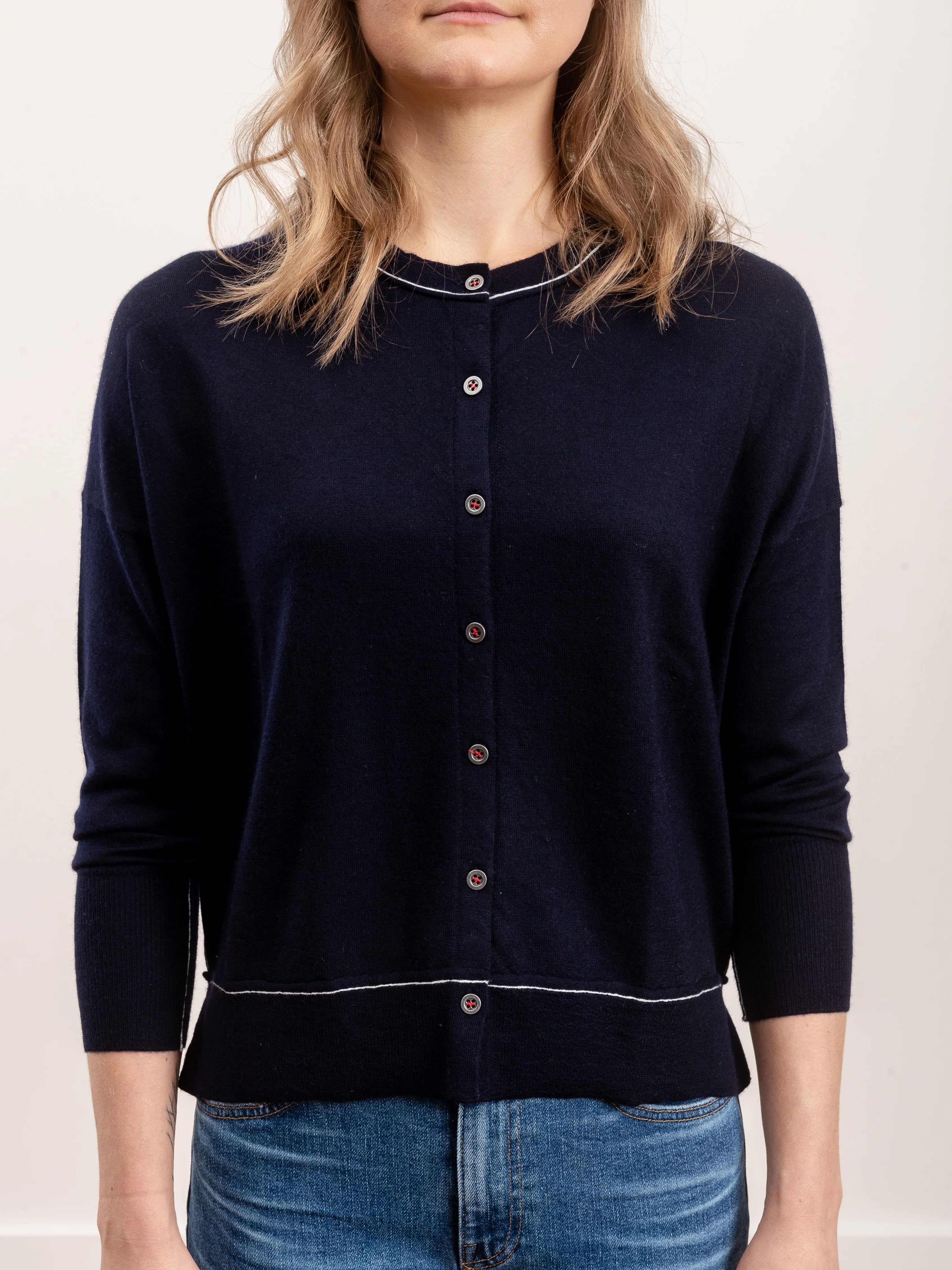 crew cardigan - navy - Image 2