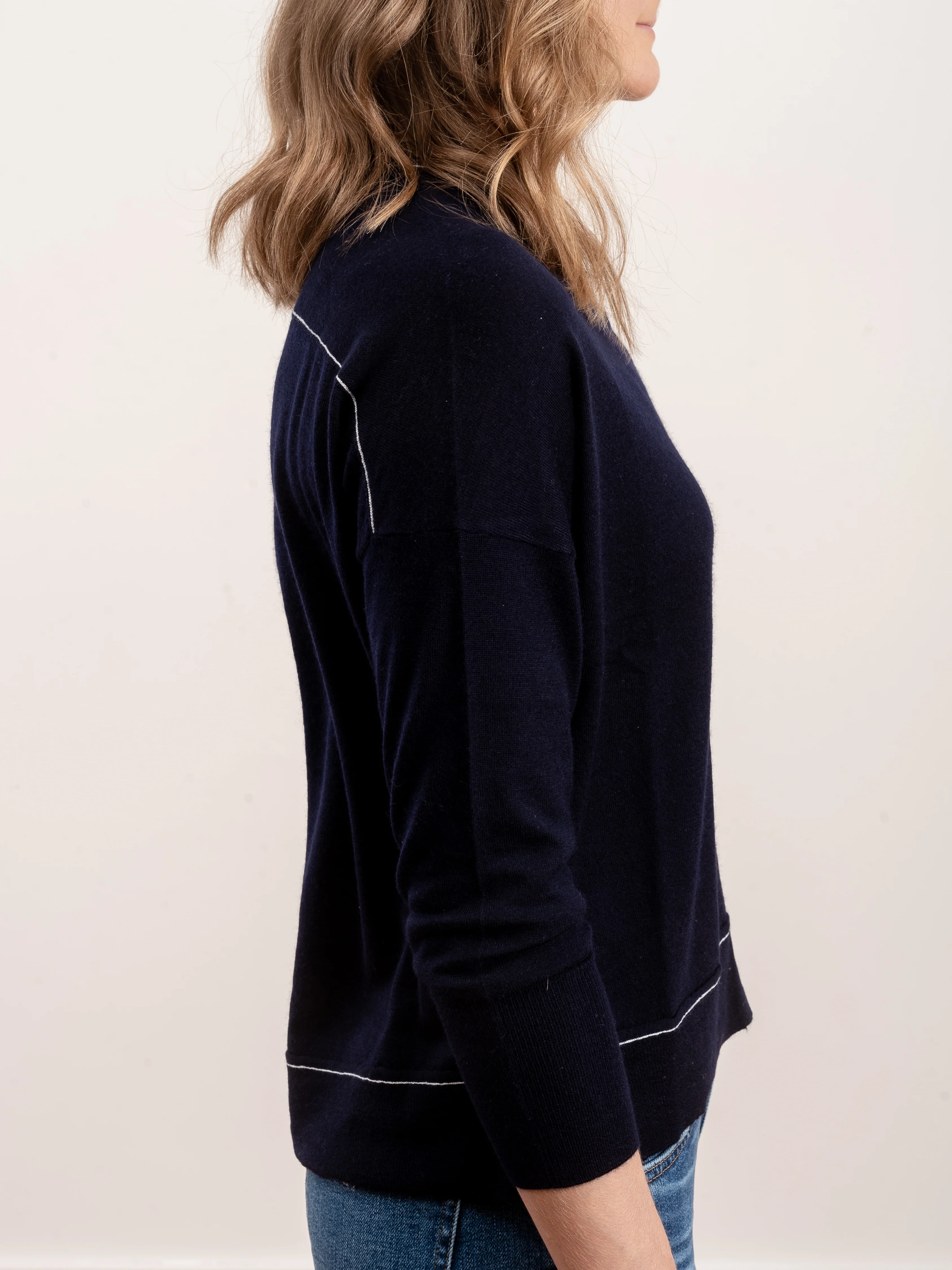 crew cardigan - navy - Image 3