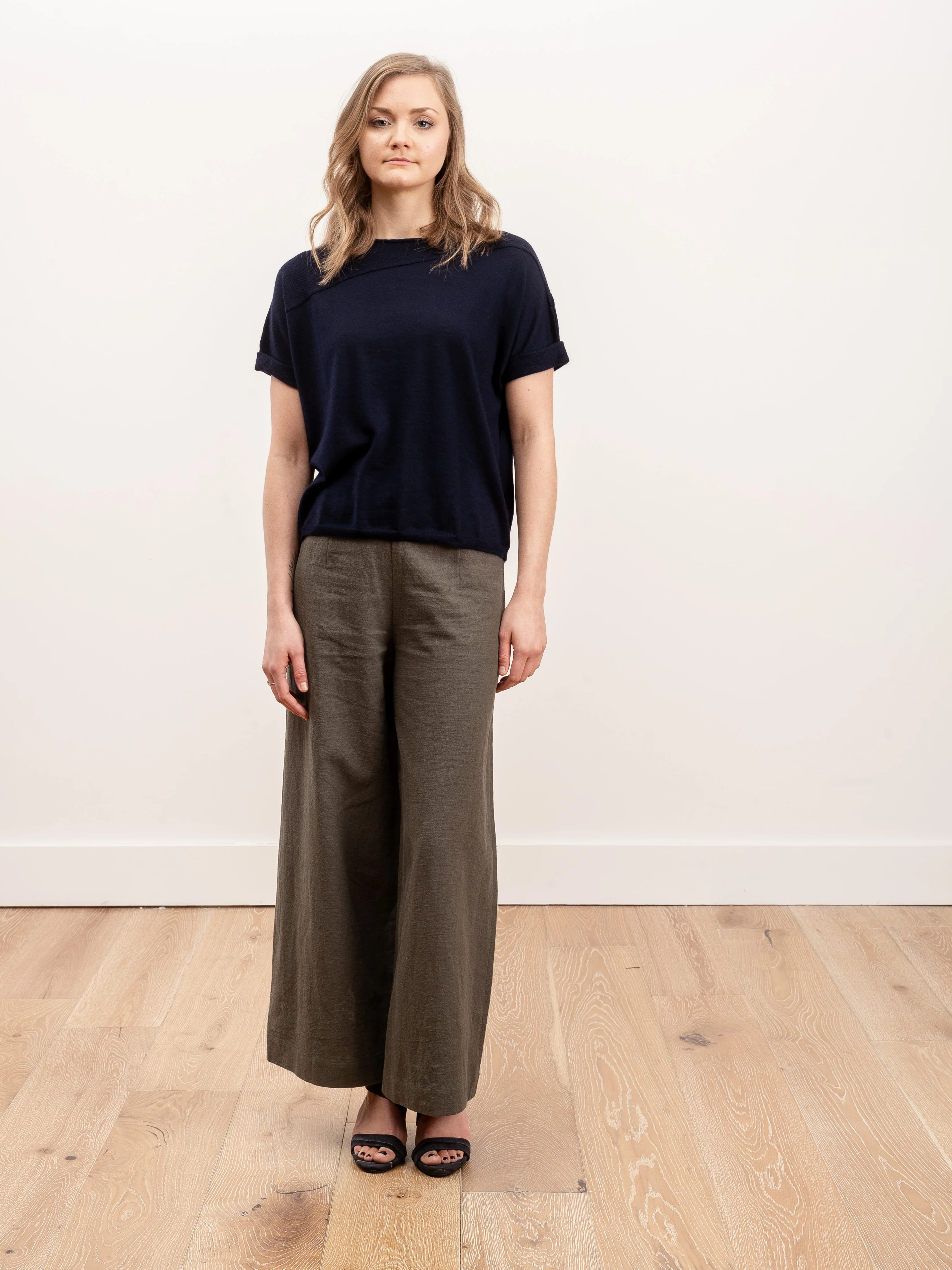 cuffed pullover - navy