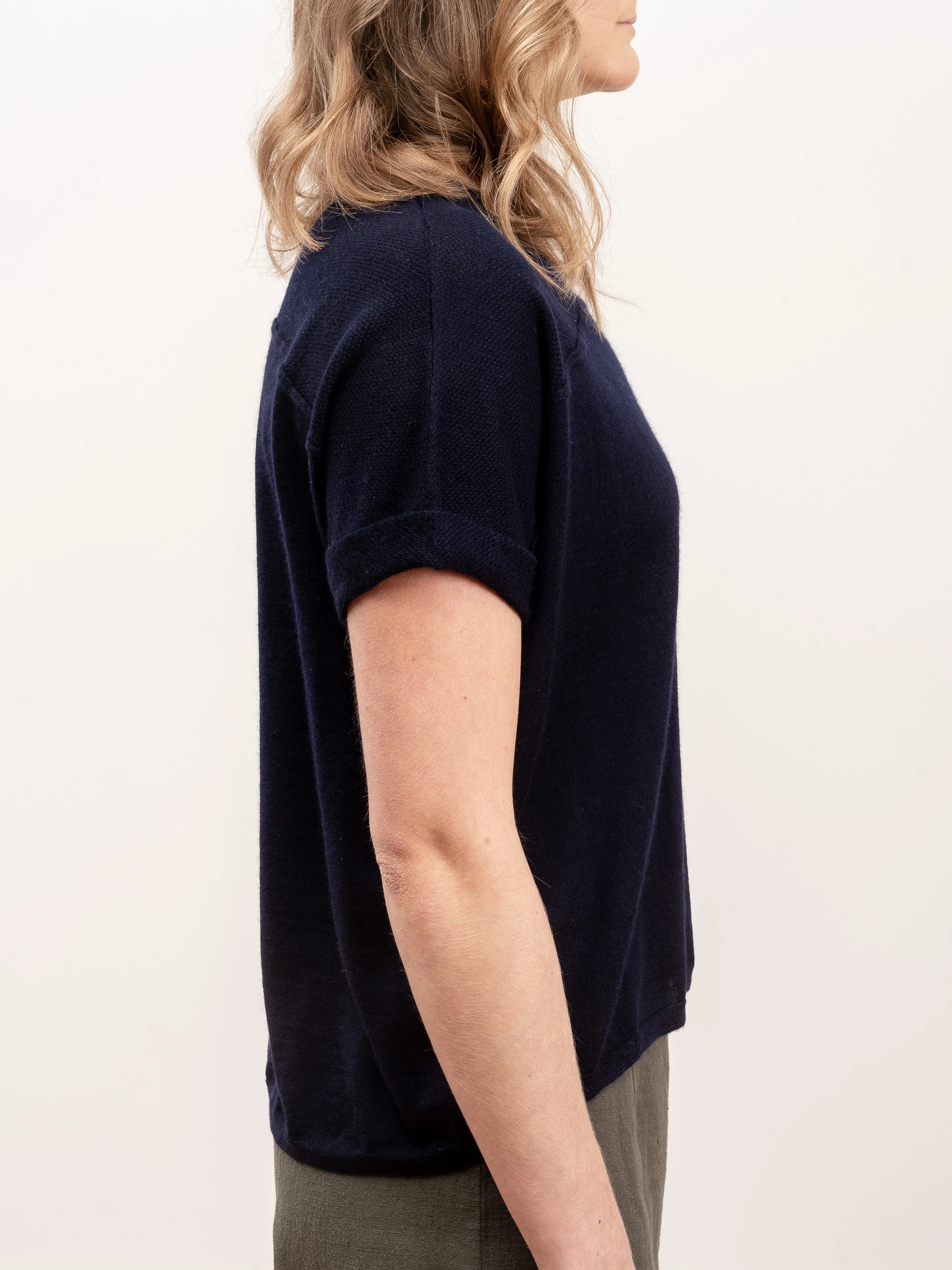 cuffed pullover - navy - Image 3