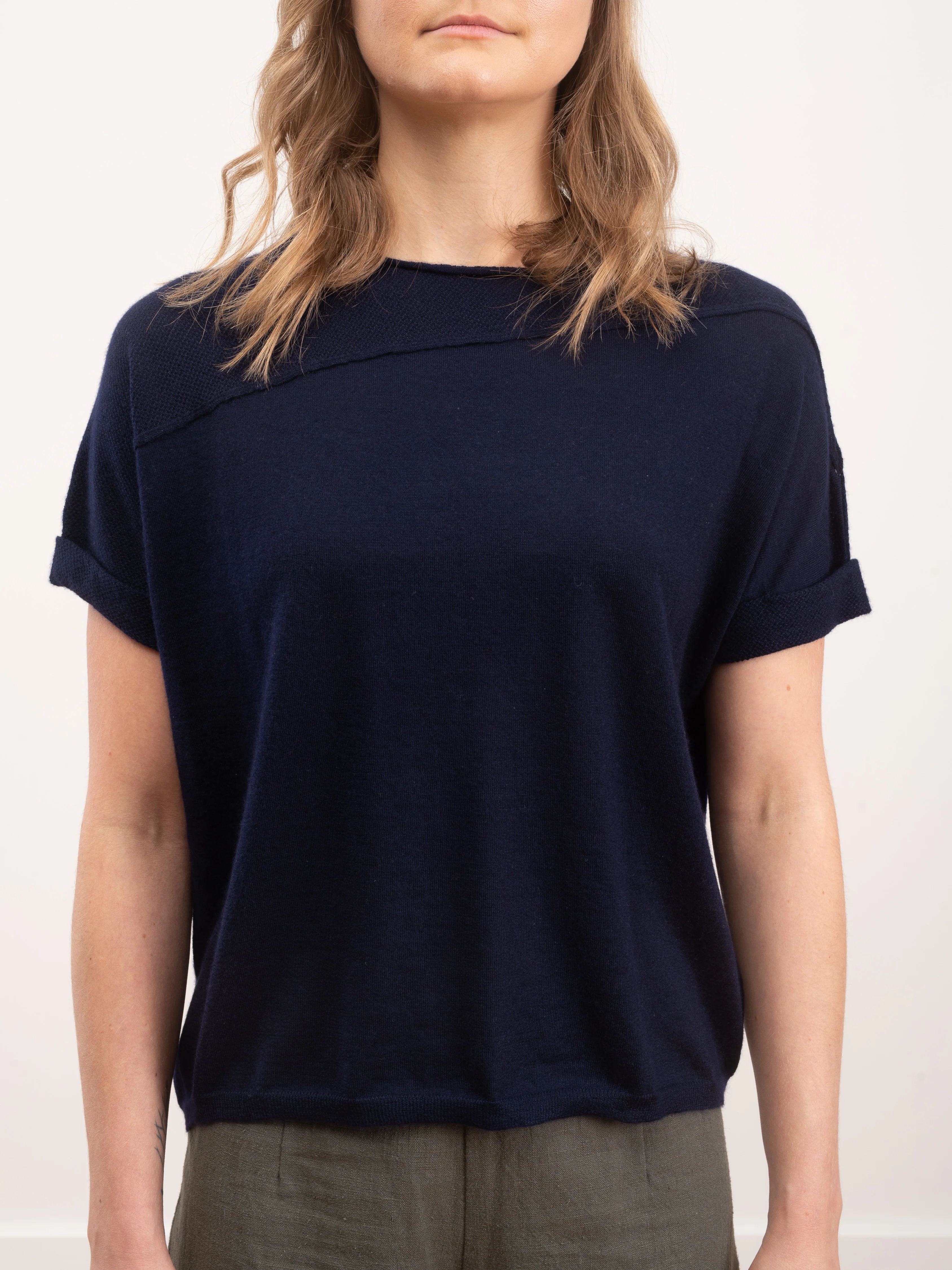 cuffed pullover - navy - Image 4