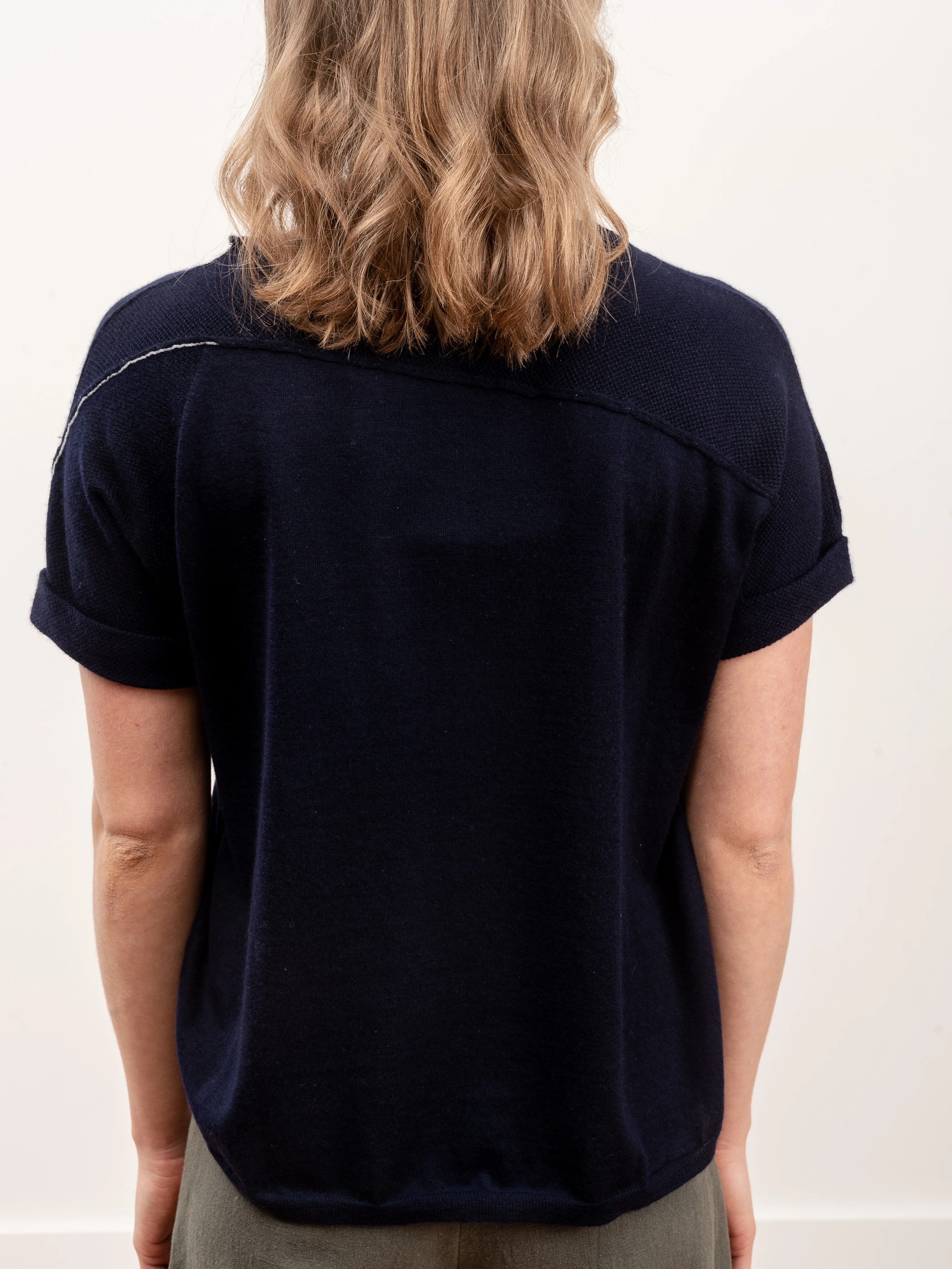 cuffed pullover - navy - Image 5