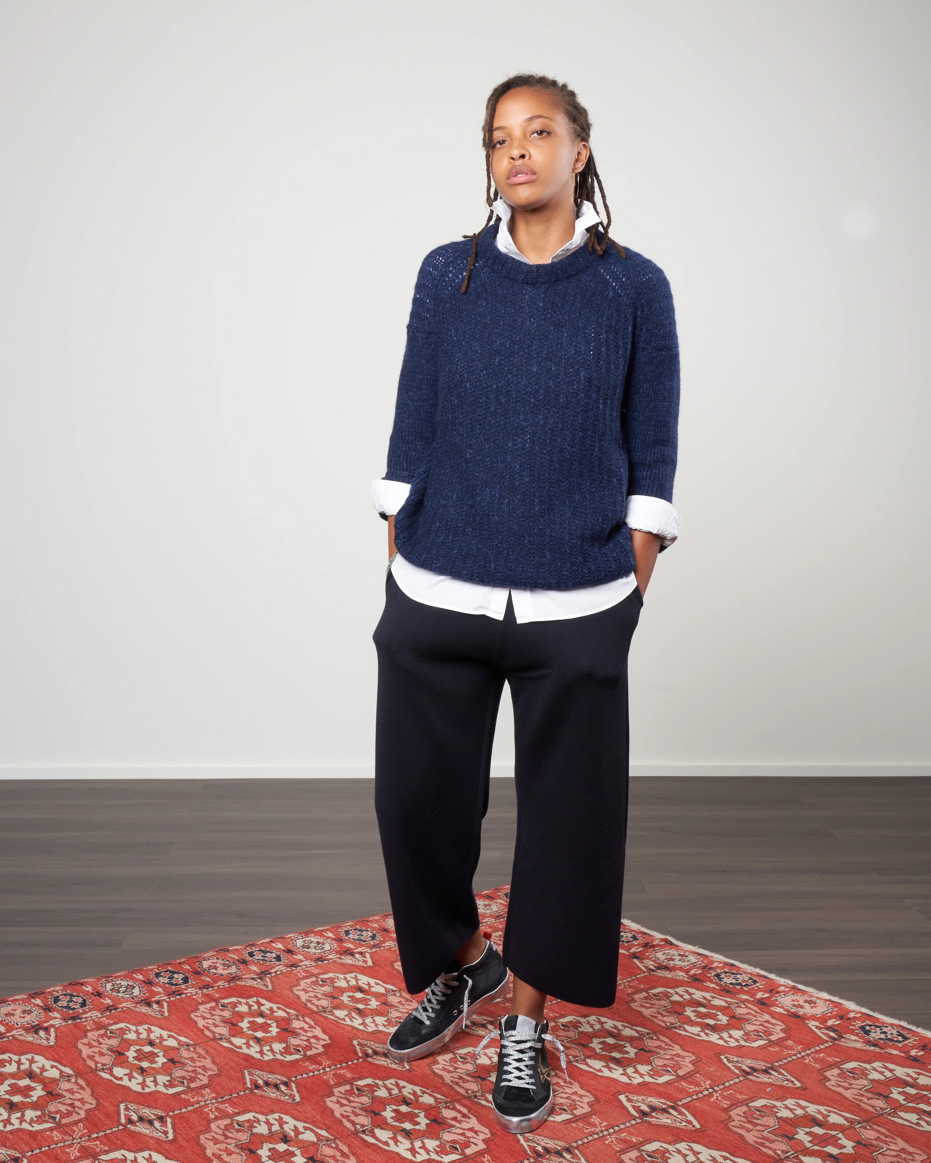 double dreamy cashmere crew - denim/navy - Image 2