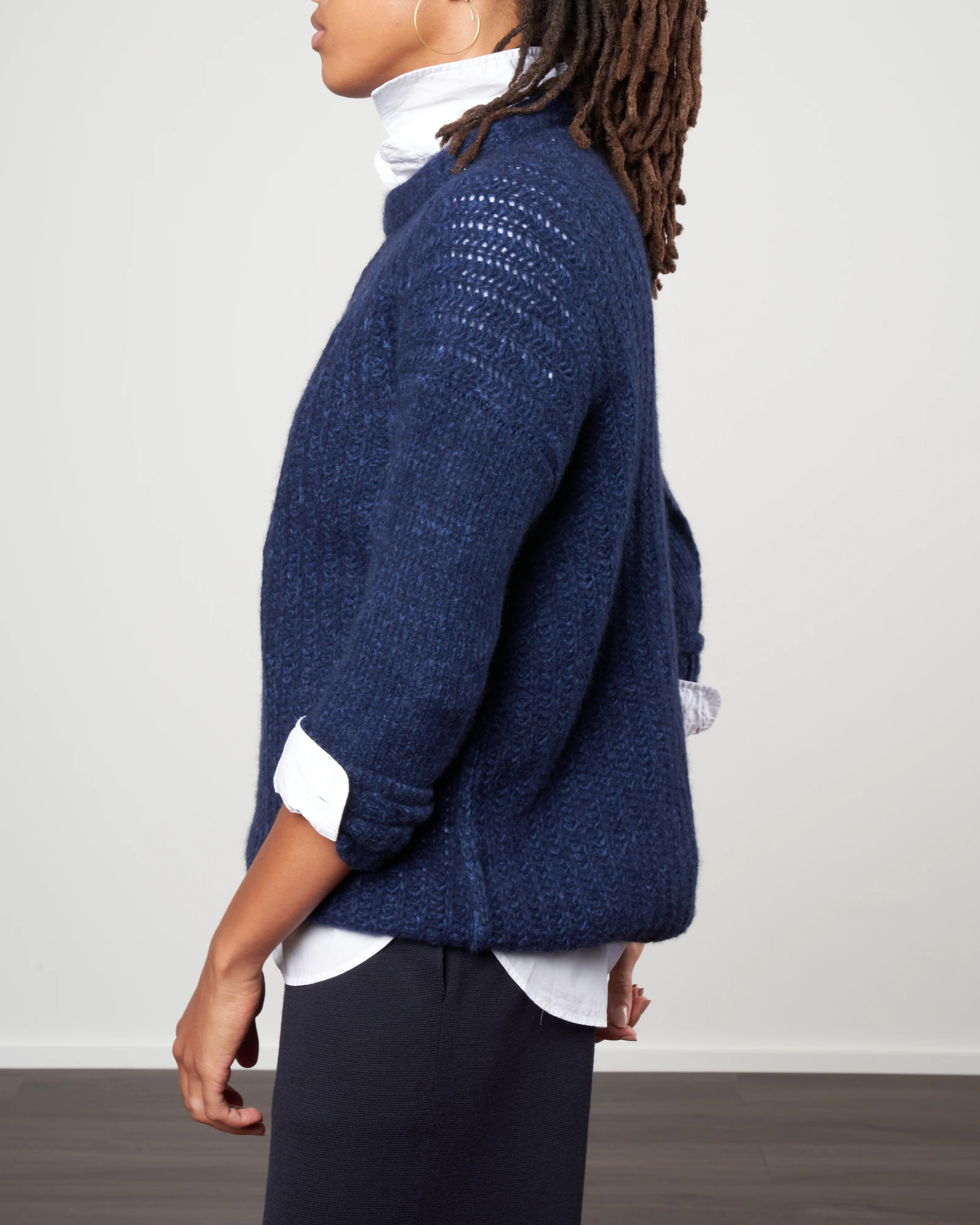 double dreamy cashmere crew - denim/navy - Image 3