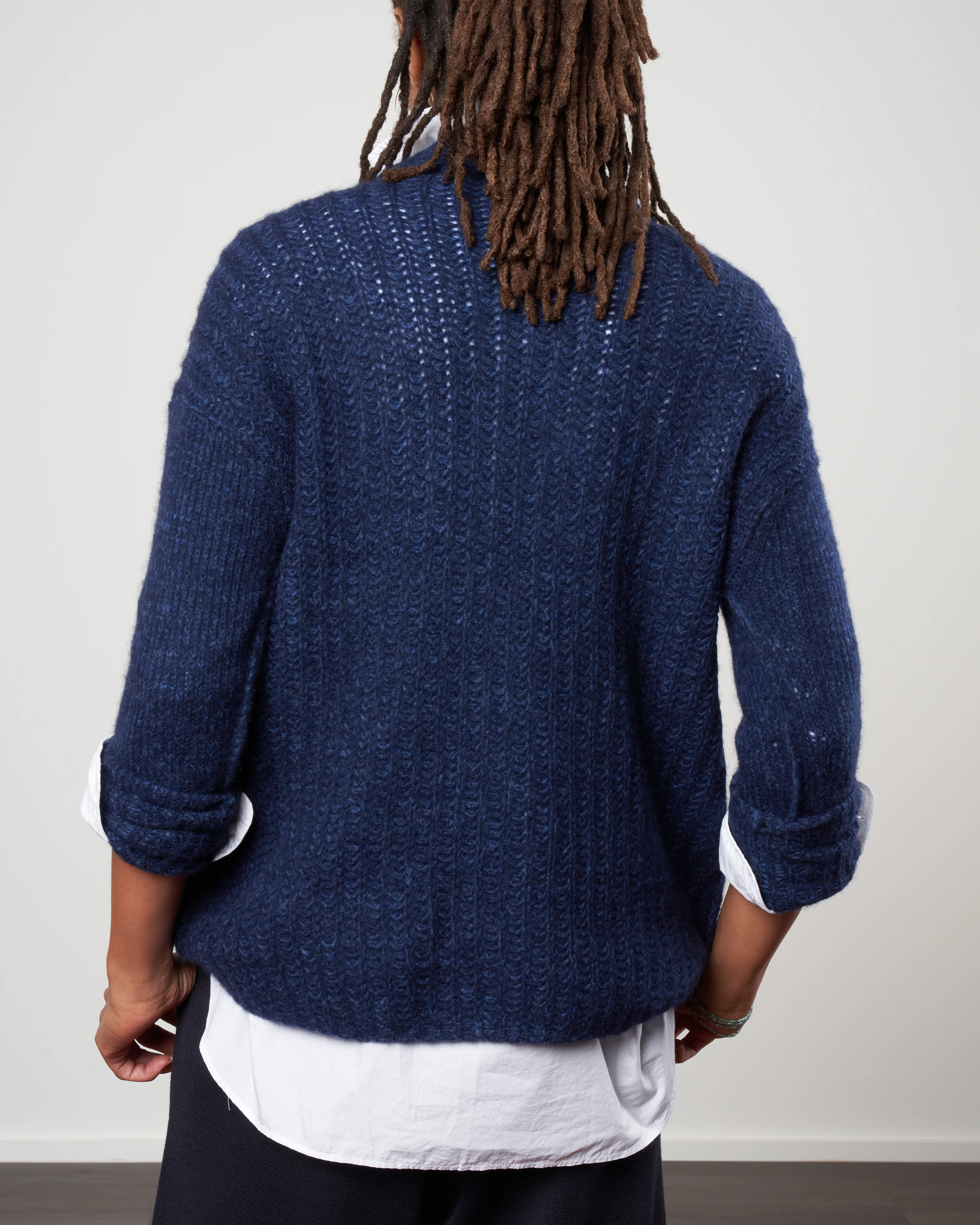double dreamy cashmere crew - denim/navy - Image 4