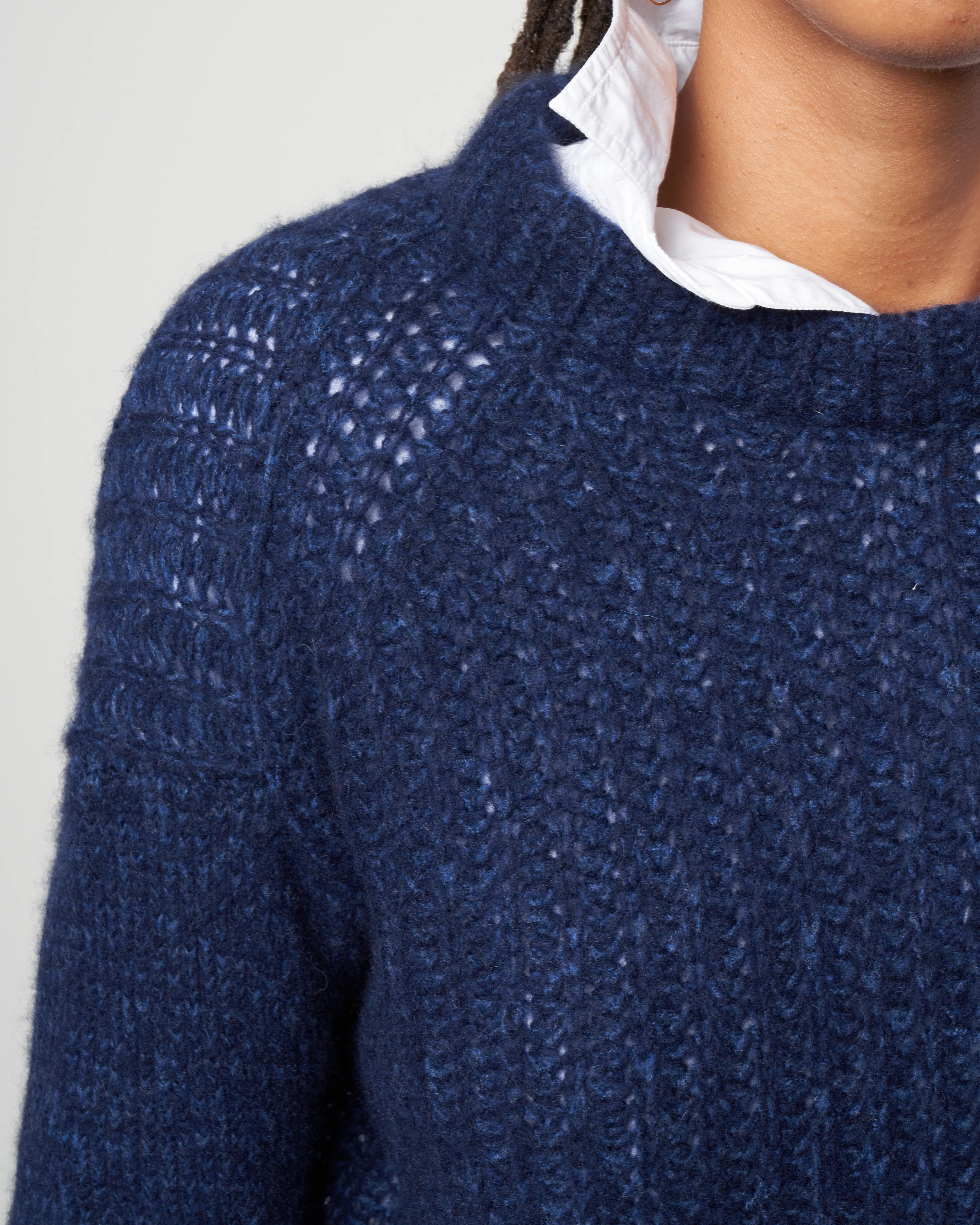double dreamy cashmere crew - denim/navy - Image 5