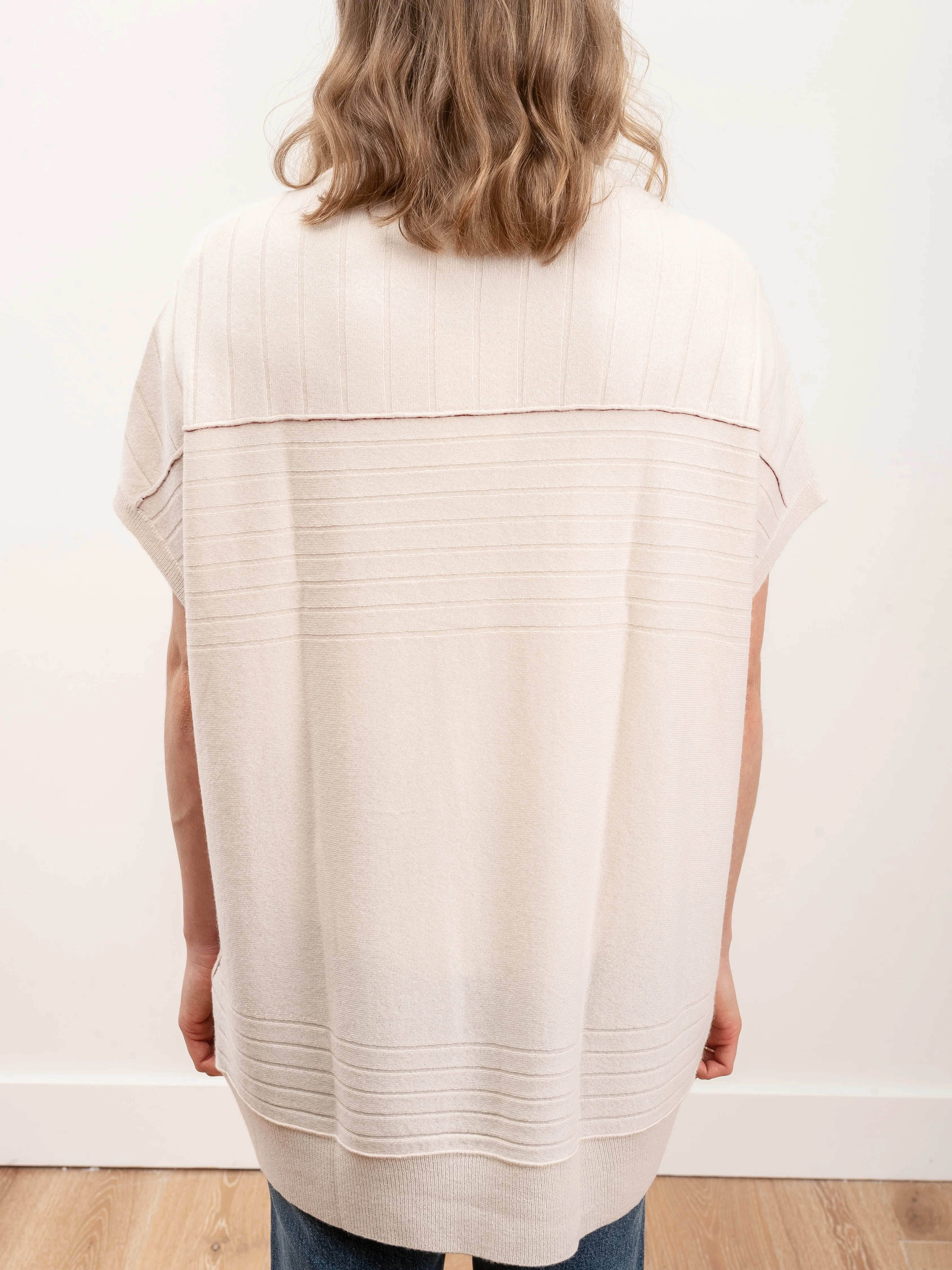 high low vest - cream - Image 5
