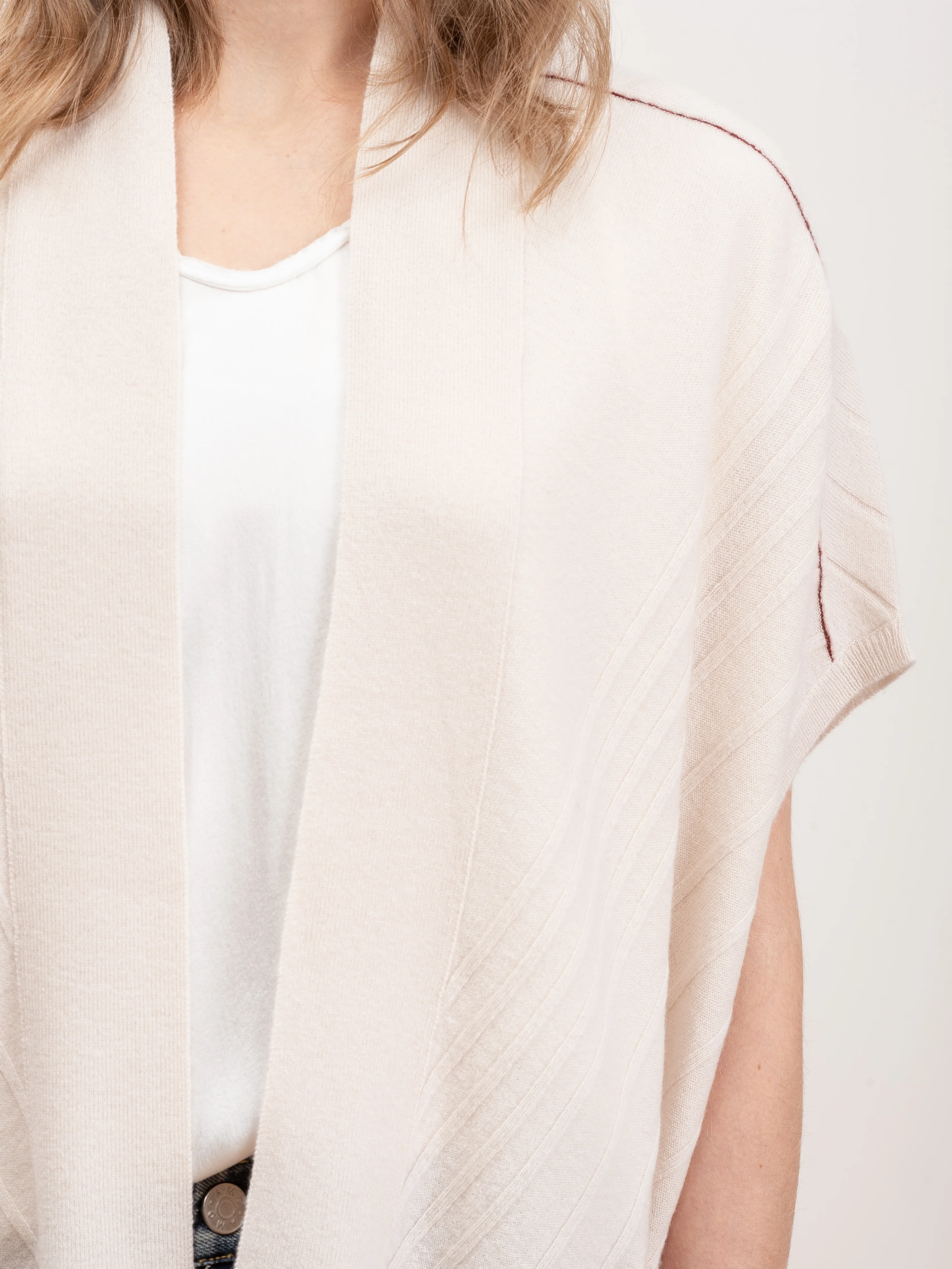 high low vest - cream - Image 6