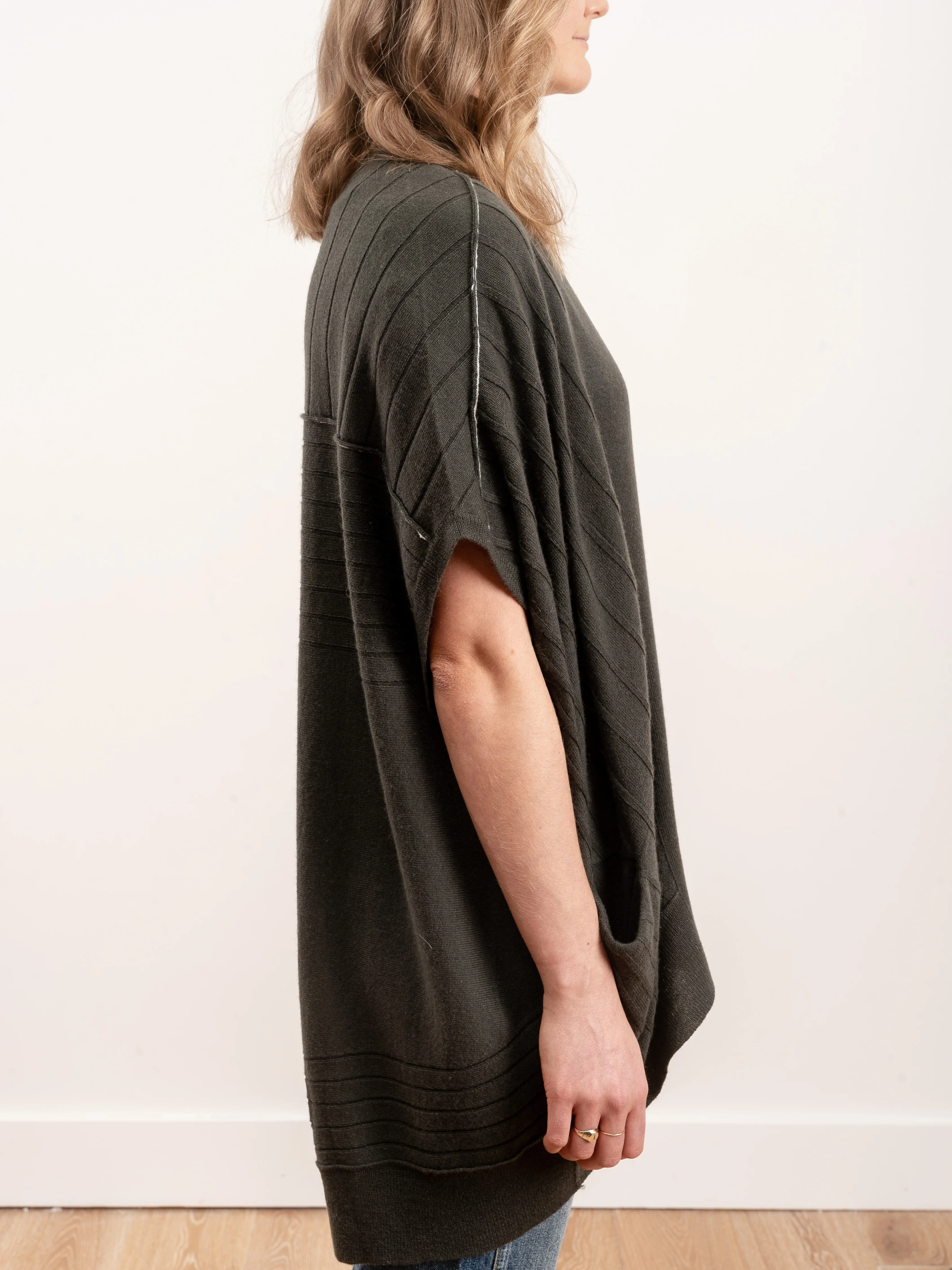 high low vest - olive - Image 4