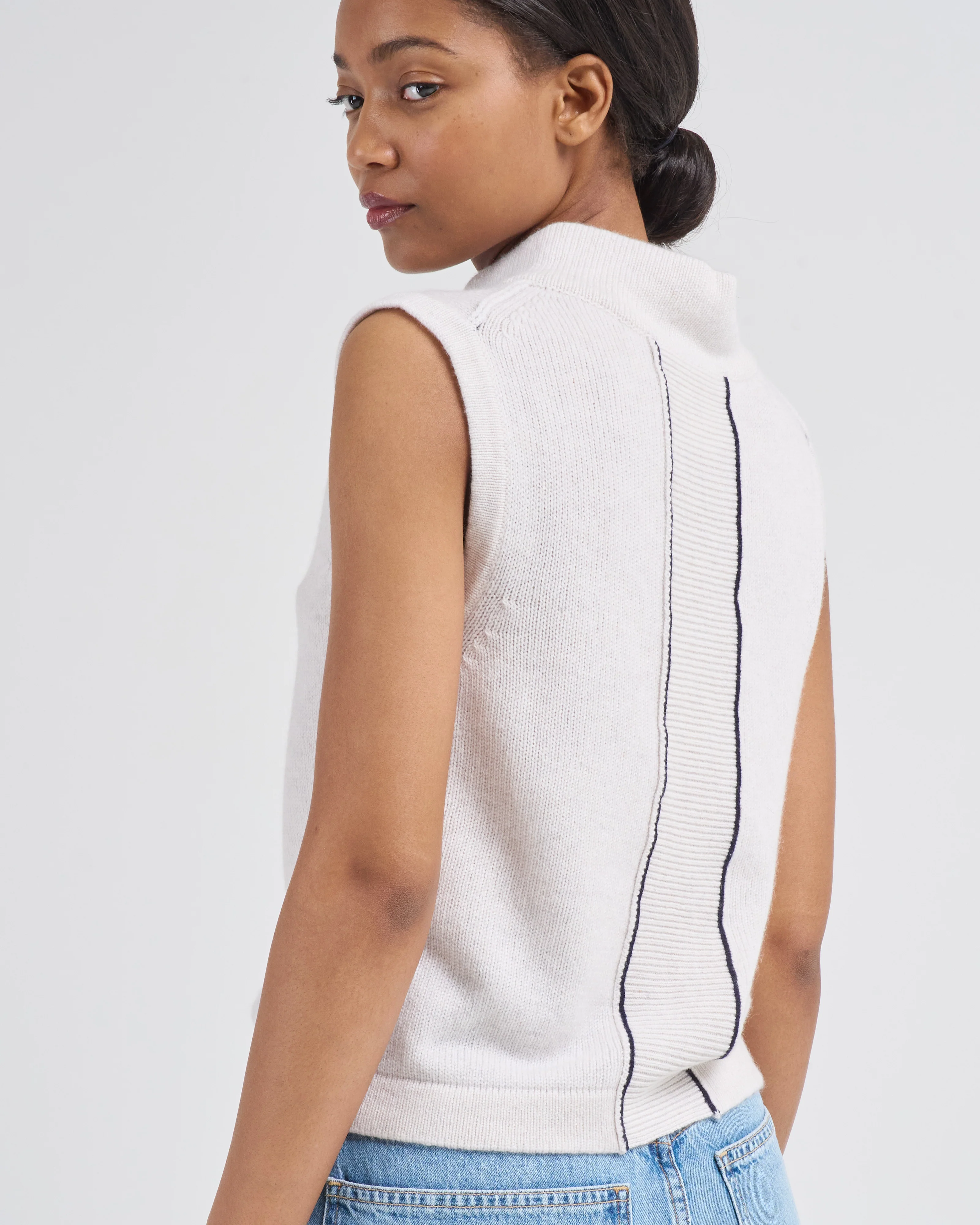 mock neck vest