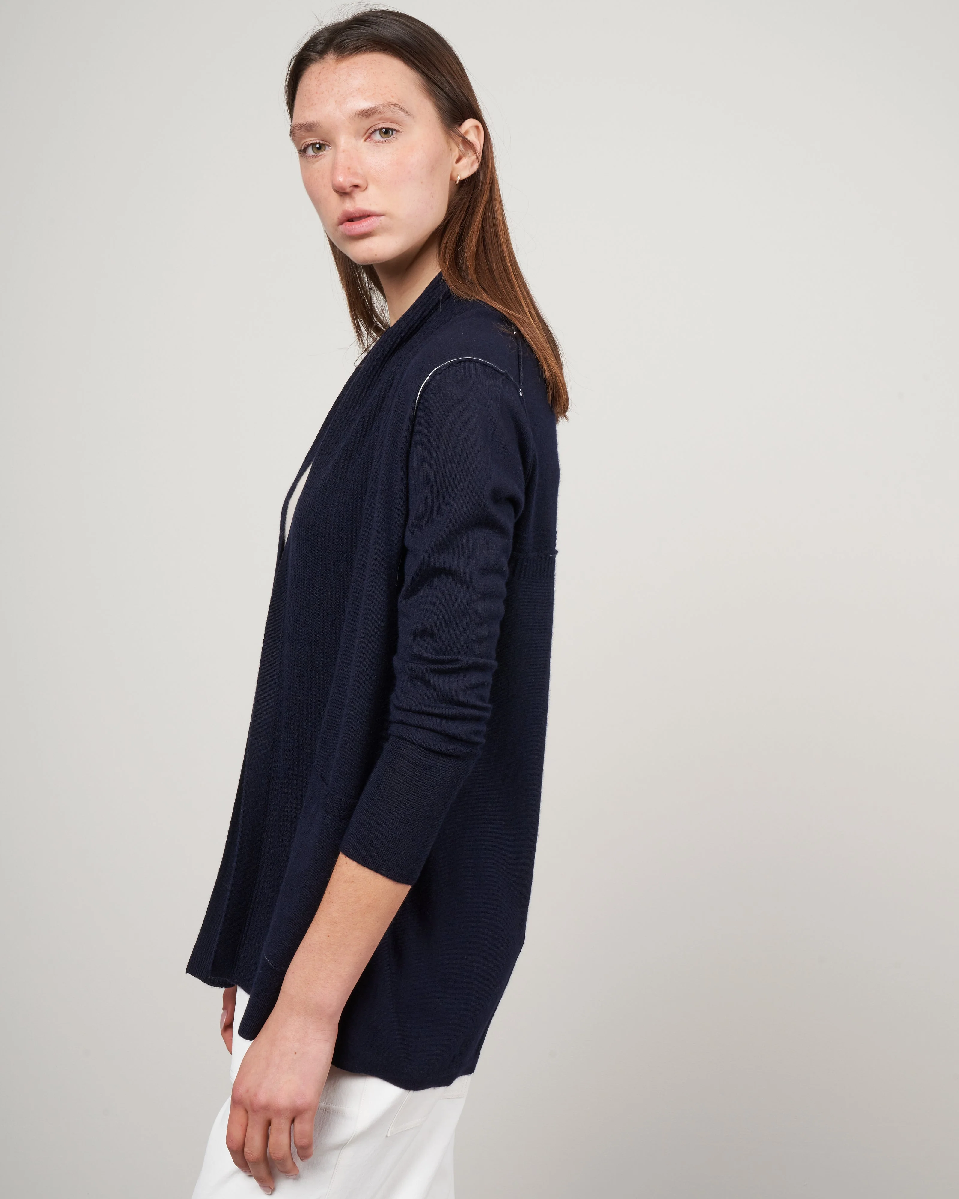 open cardigan - navy - Image 3