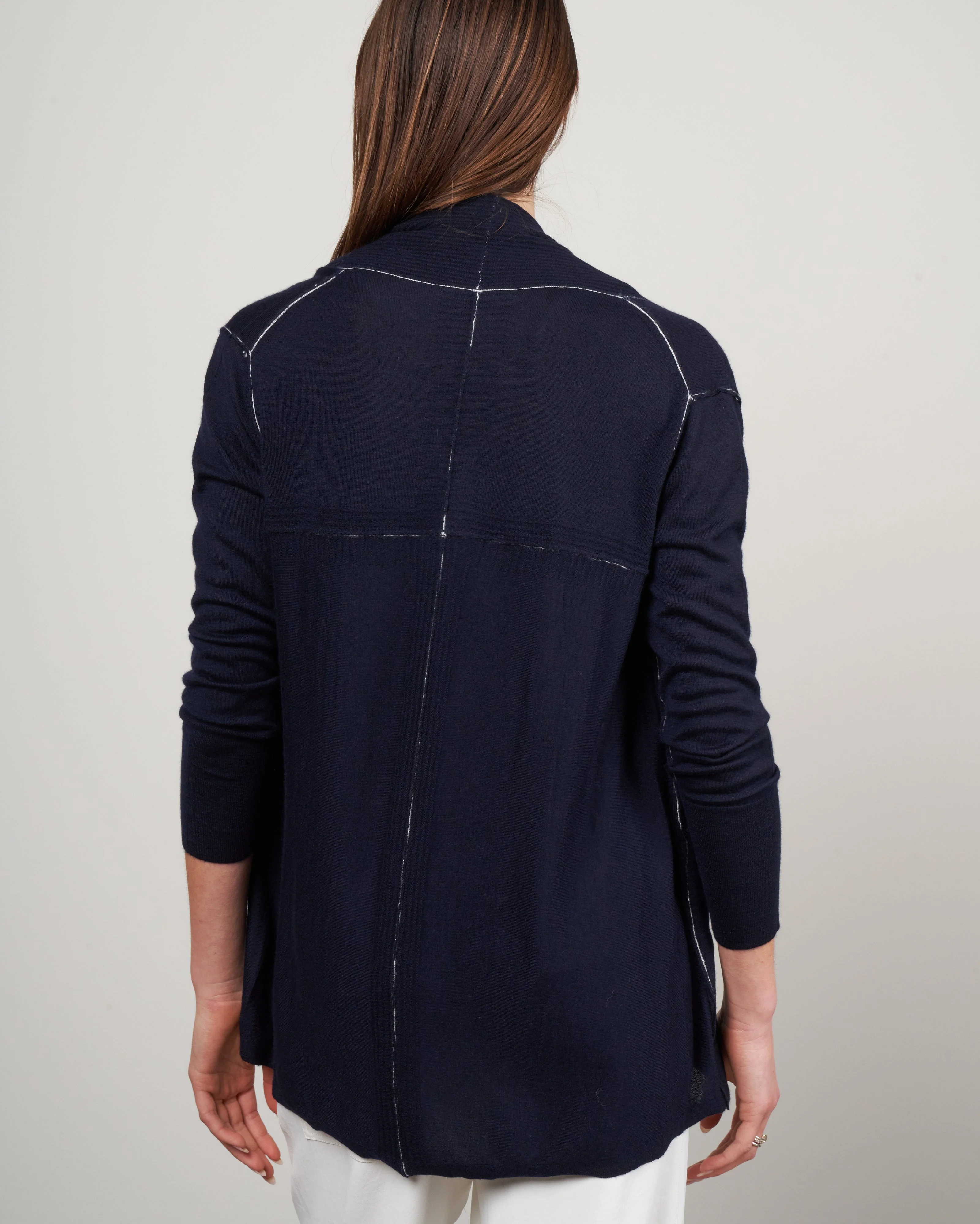 open cardigan - navy - Image 4