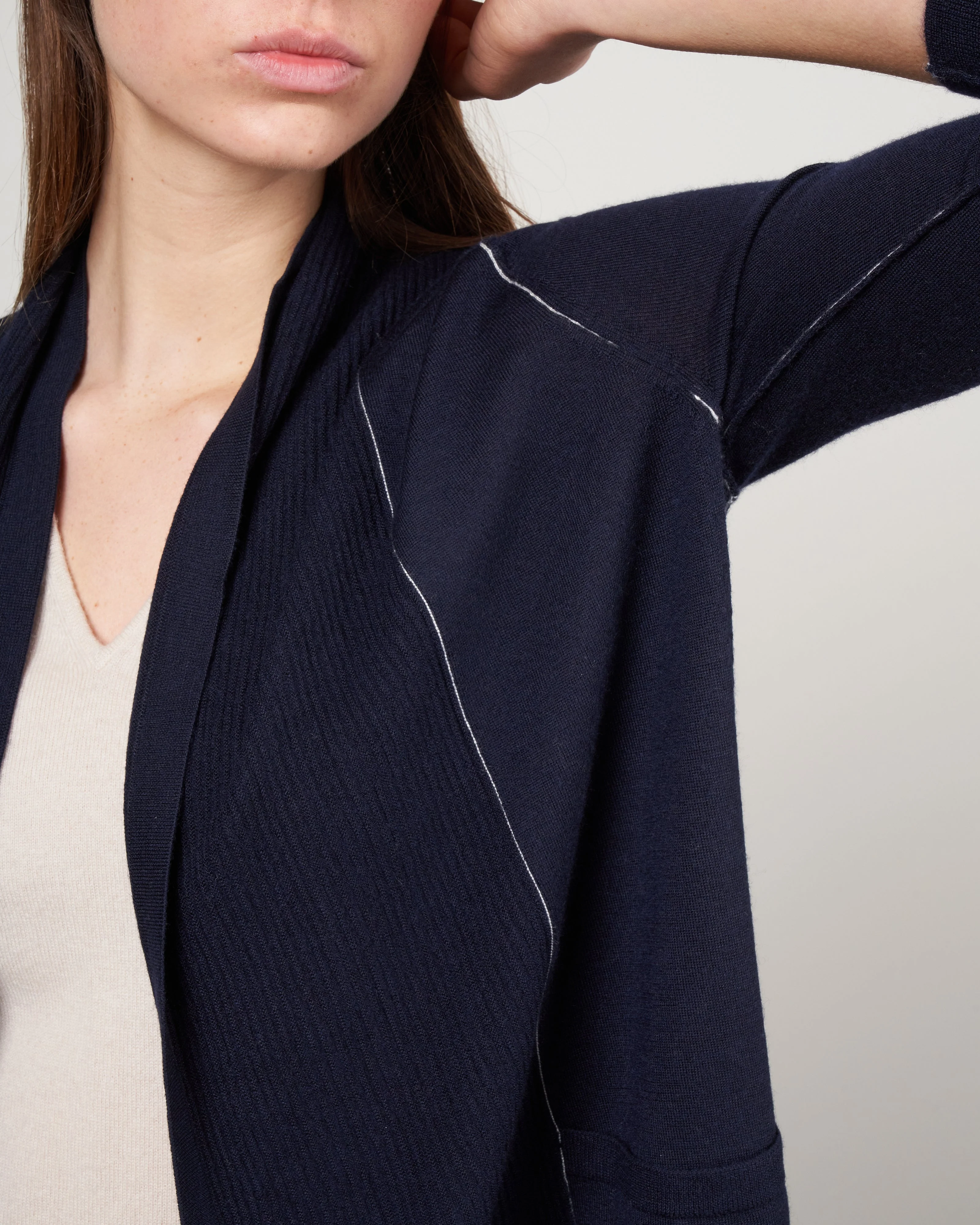 open cardigan - navy - Image 5