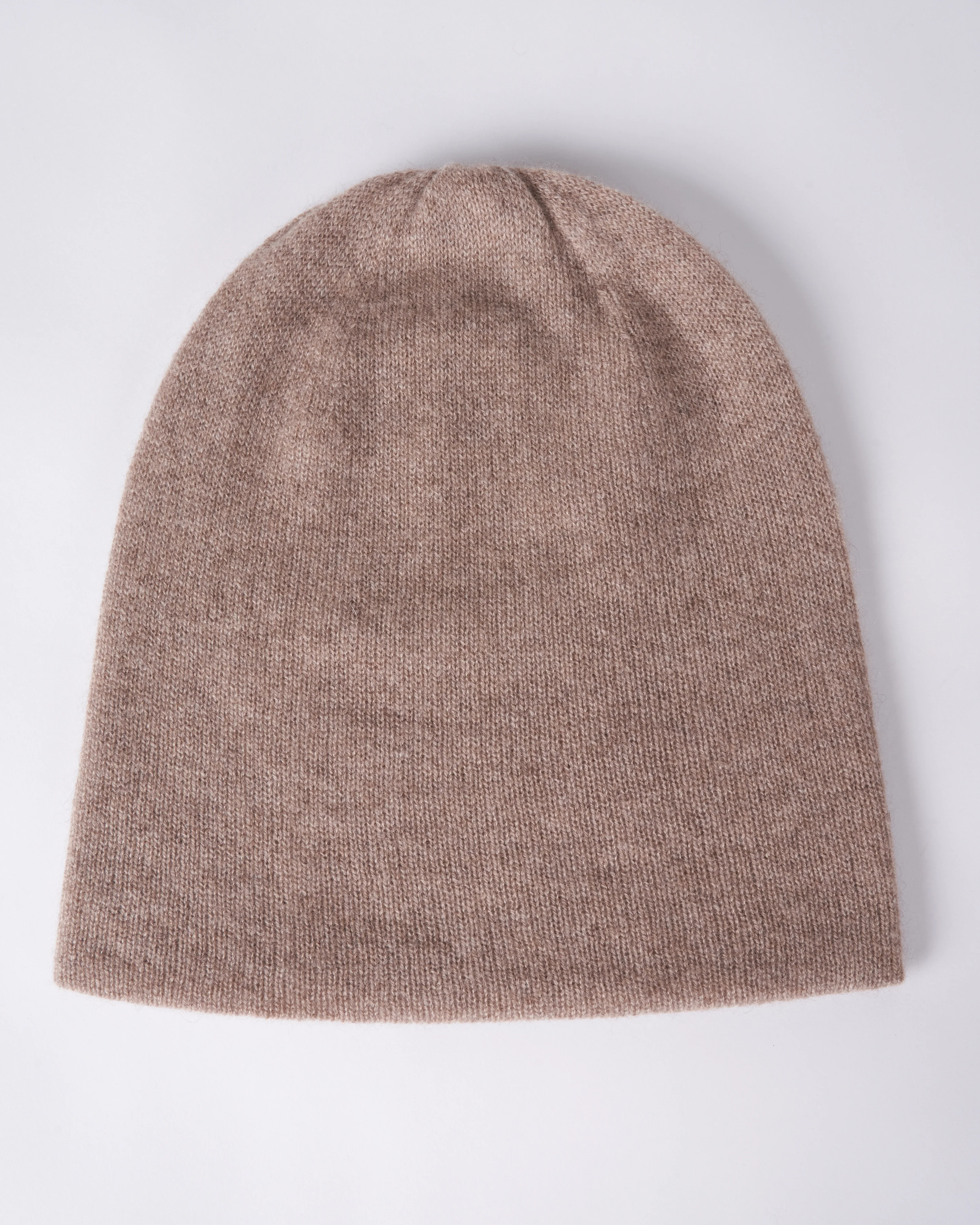 premium cashmere slouchy beanie - toast