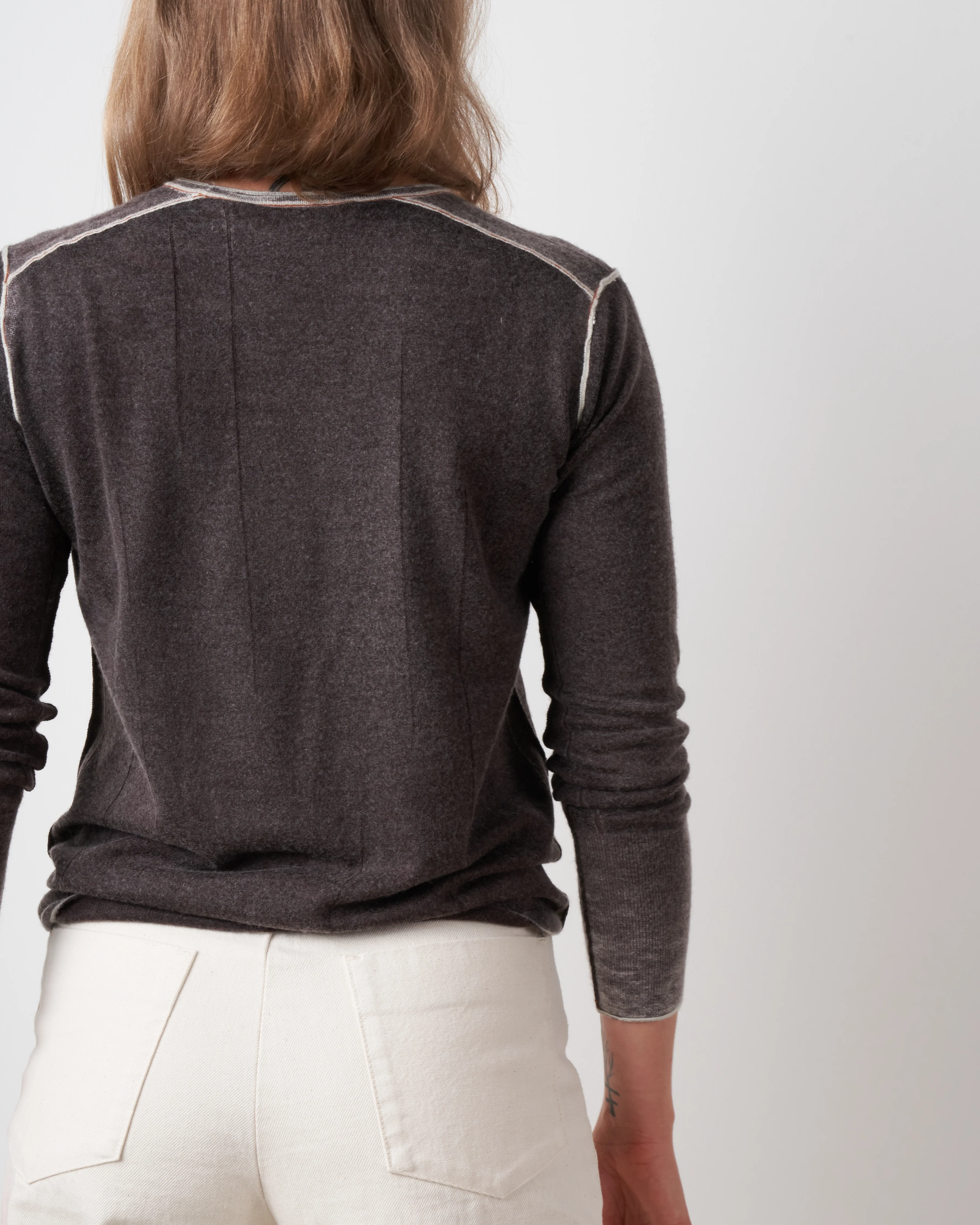 printed l/s crew - chocolate - Image 5