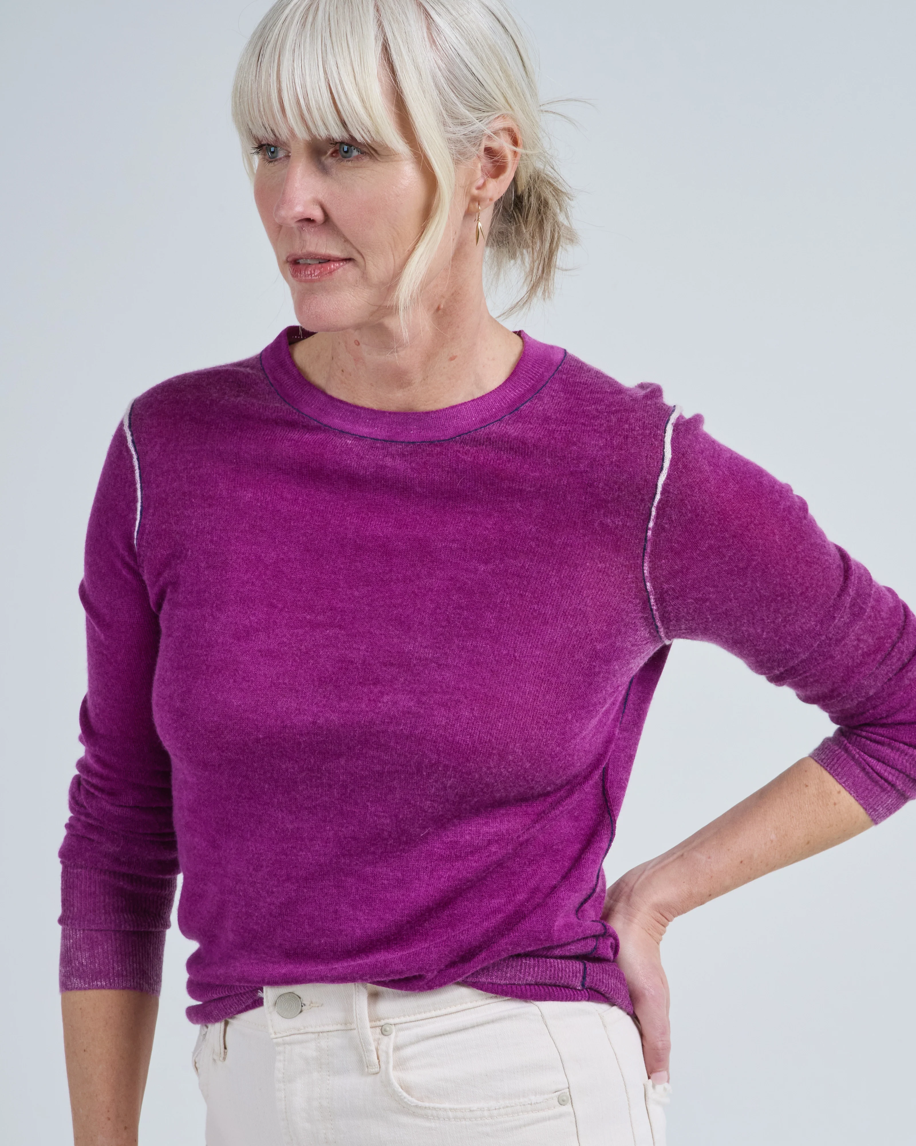 reversible printed crew sweater - Image 2