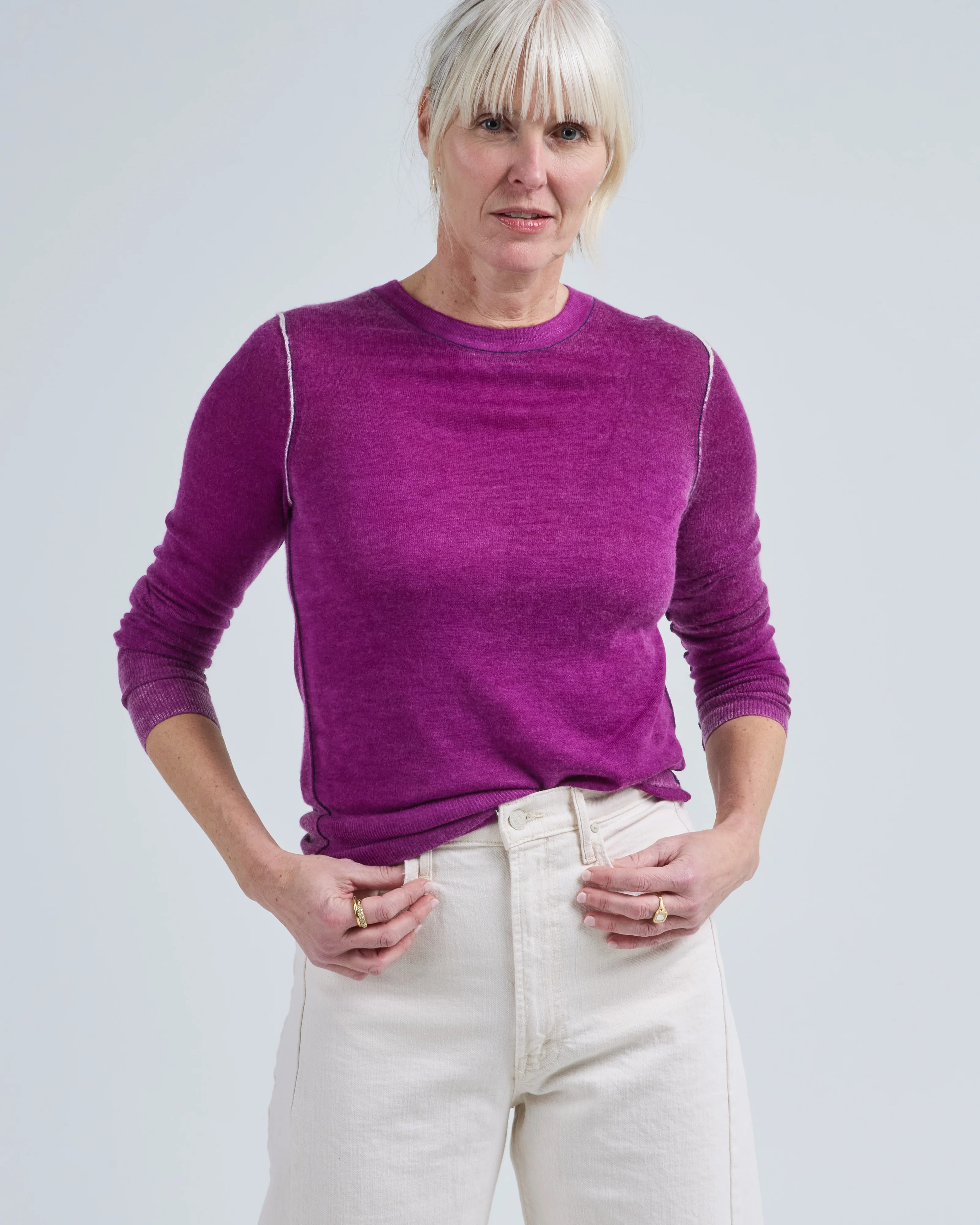 reversible printed crew sweater - Image 3