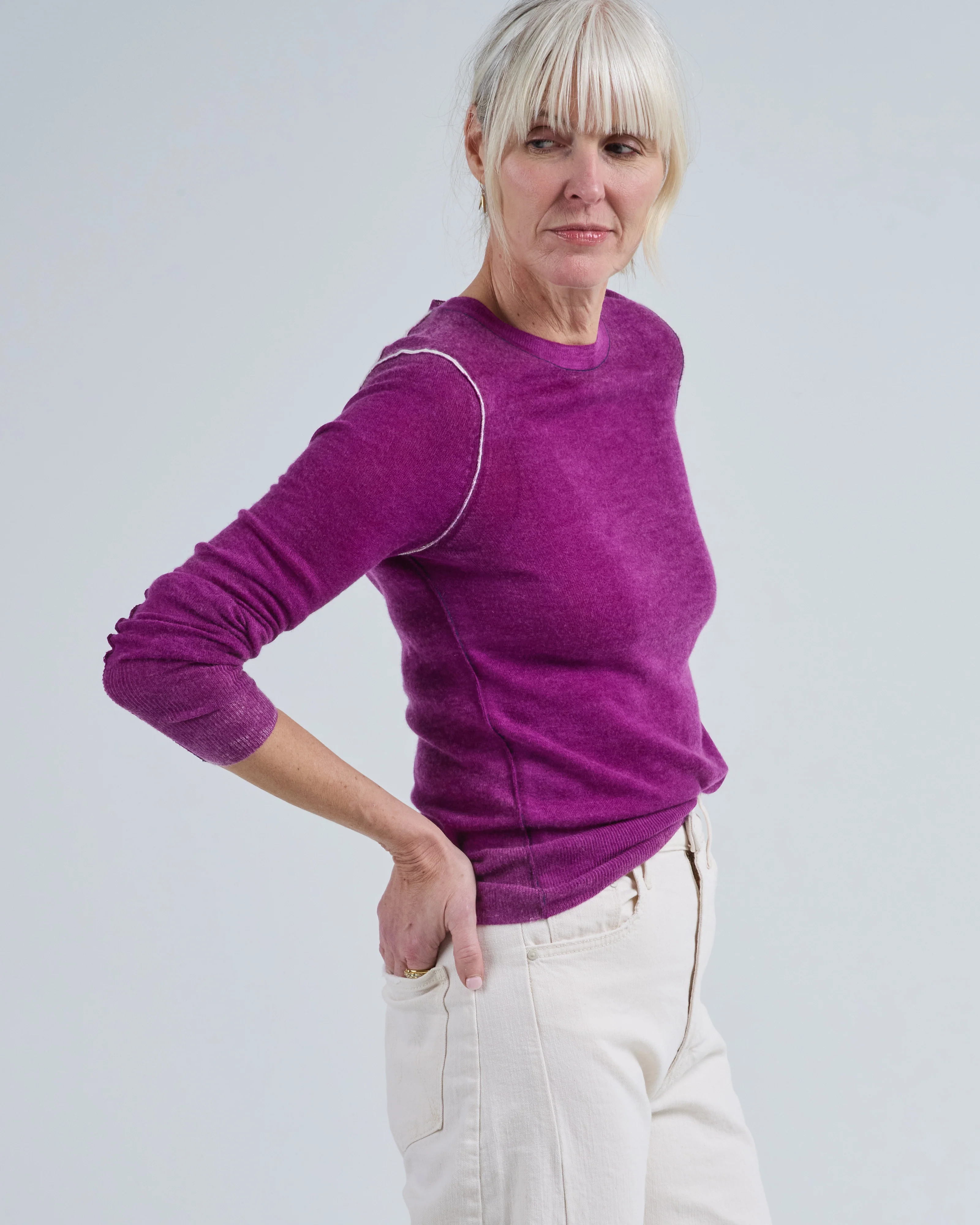 reversible printed crew sweater - Image 4