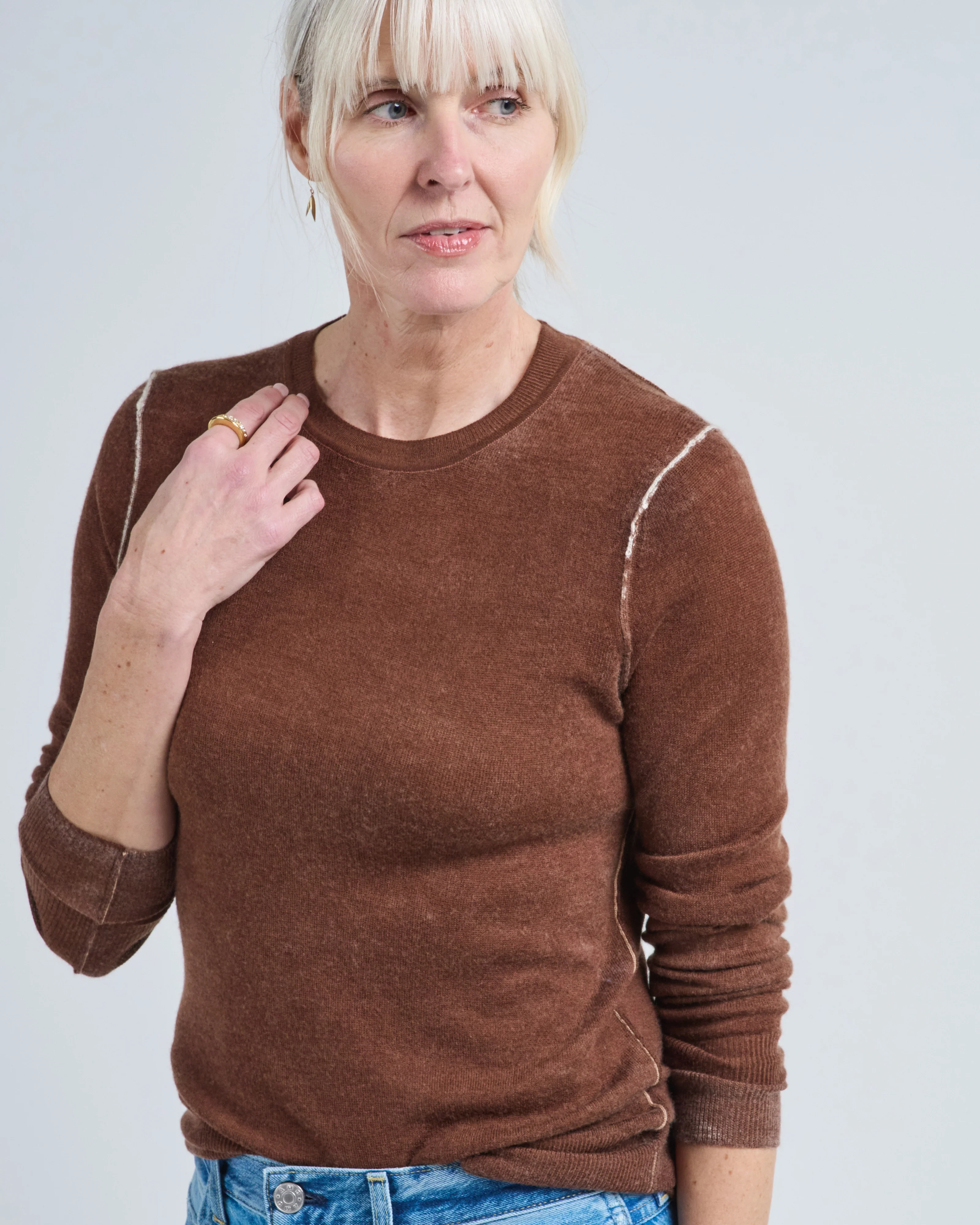 reversible printed crew sweater - Image 4