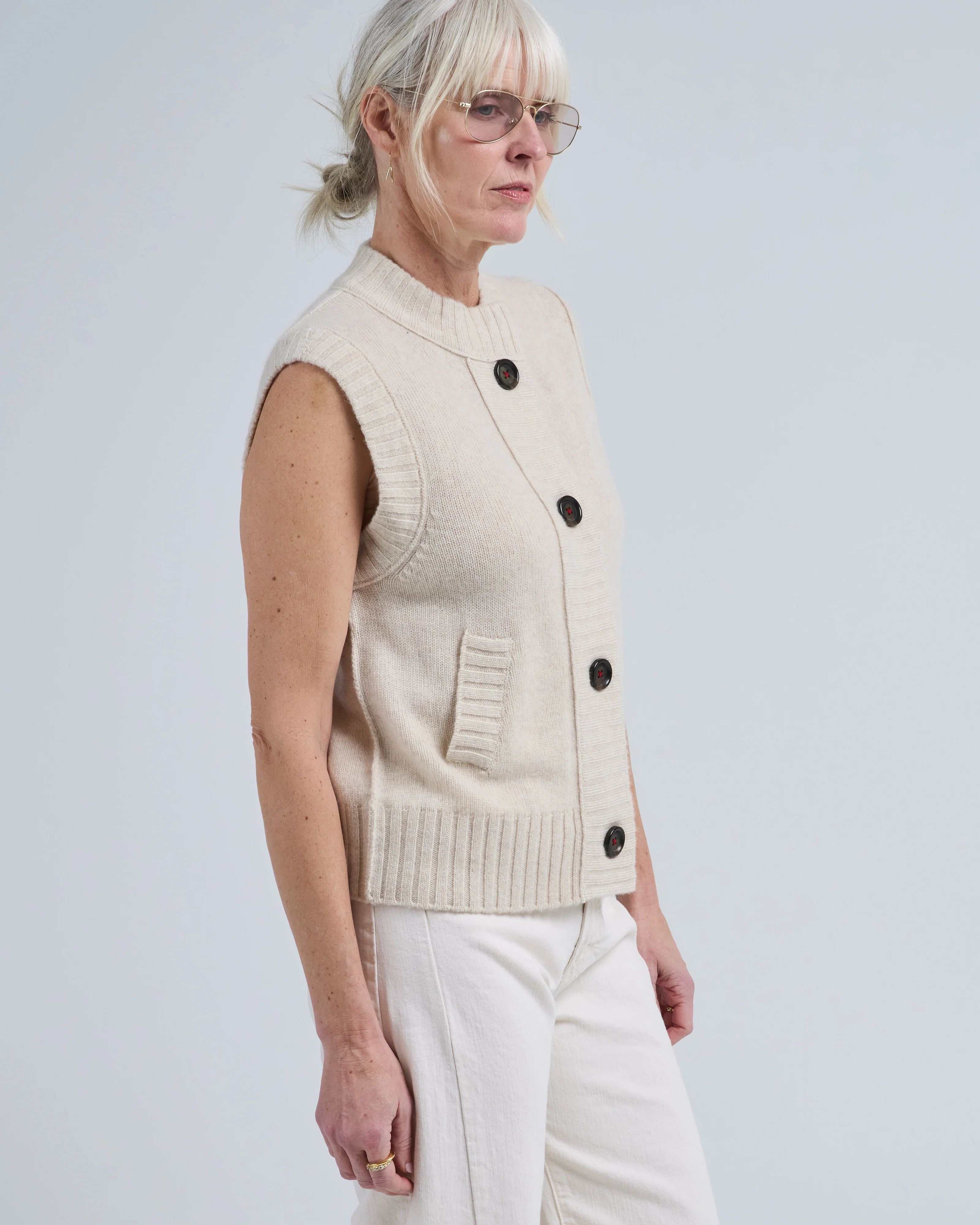 rib trim vest - Image 3