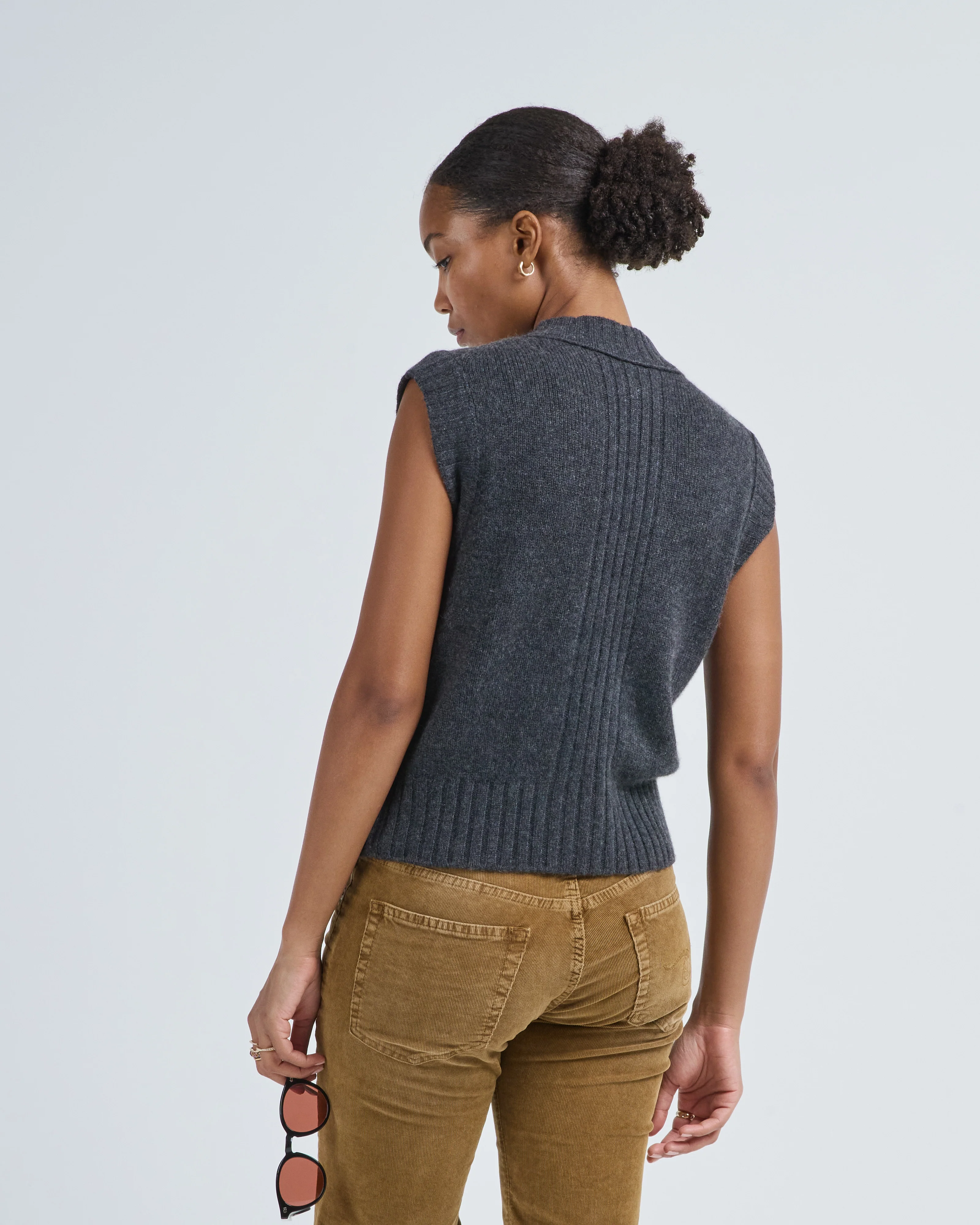 rib trim vest - Image 4