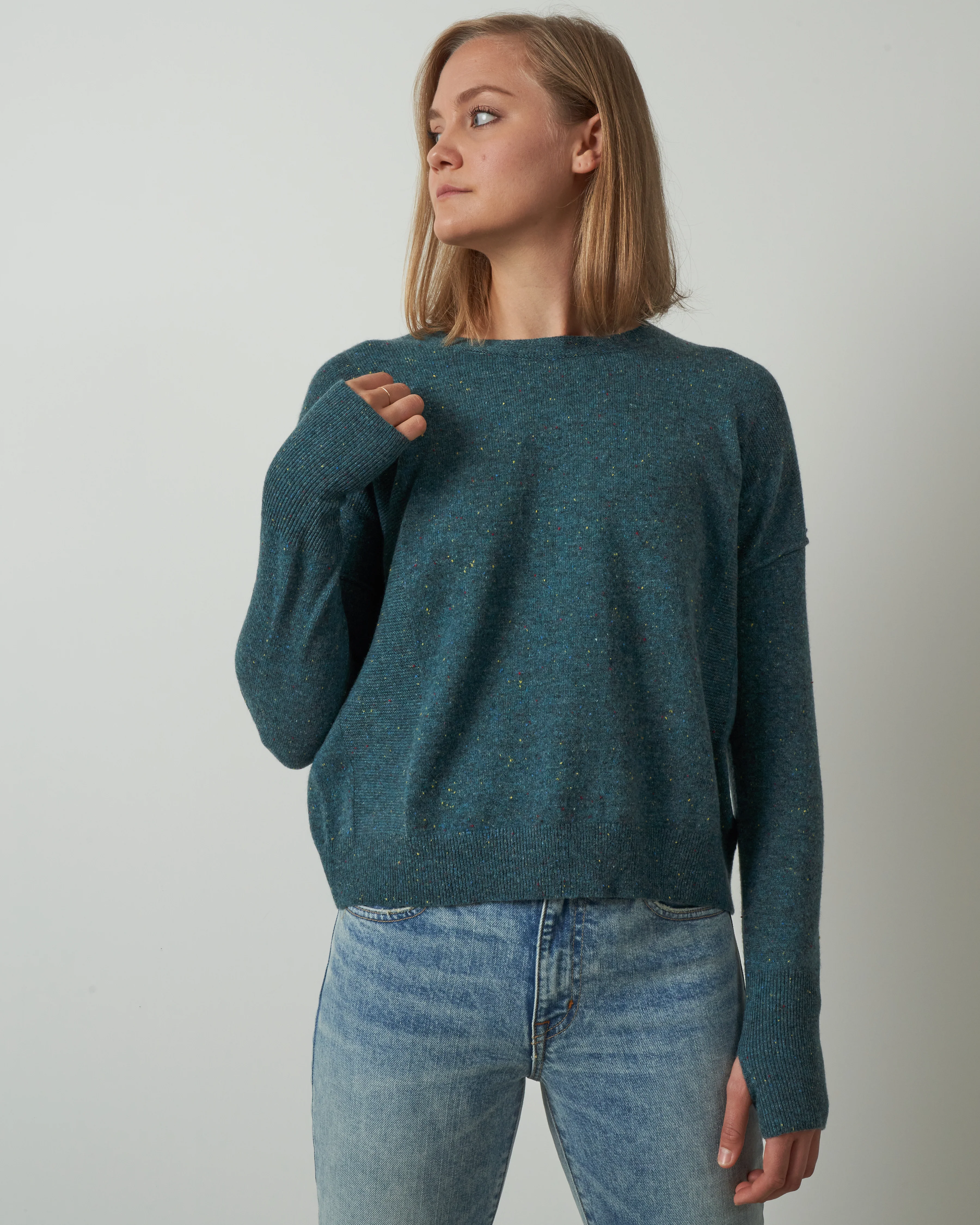 speckled crew - teal