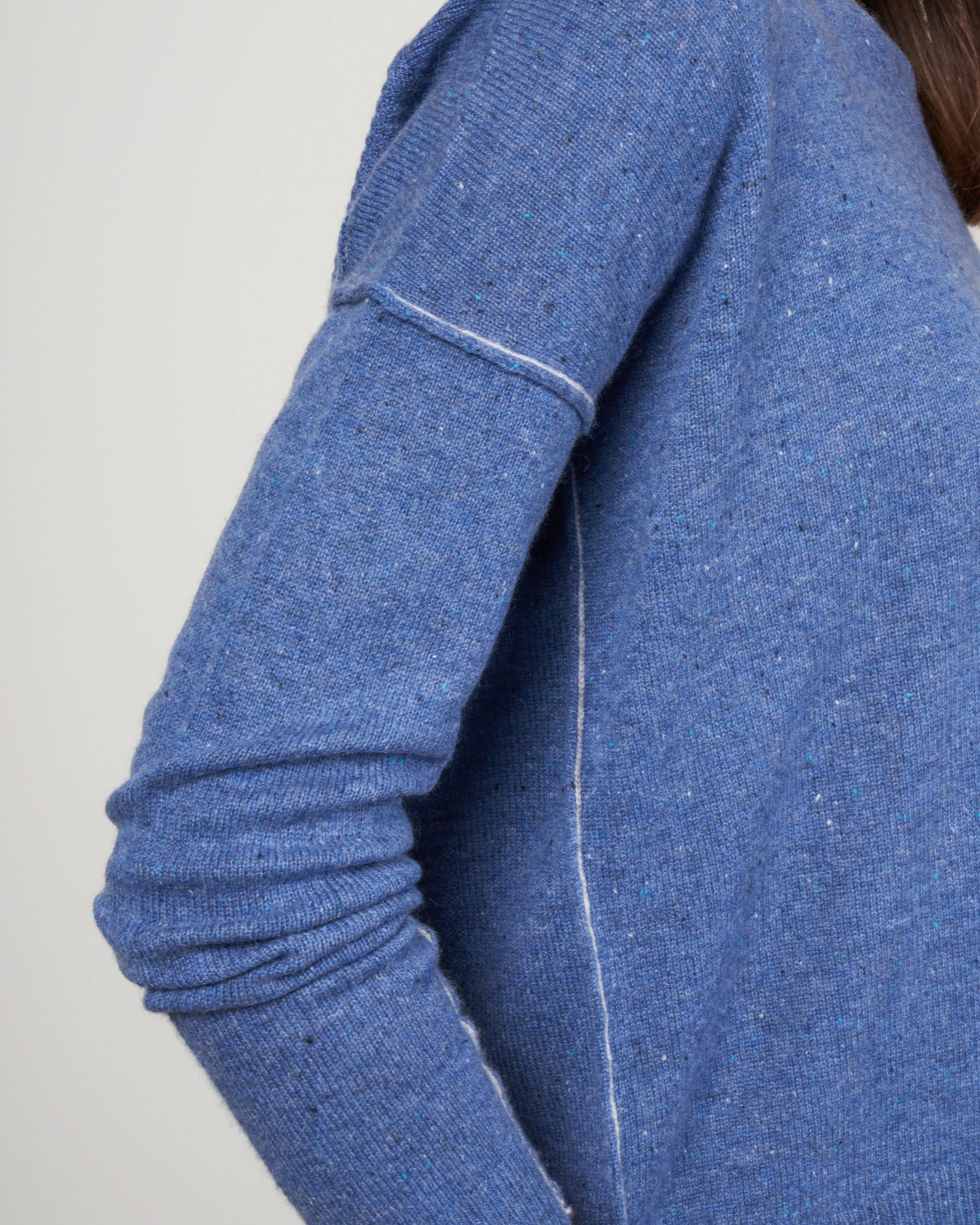 v neck pullover - denim speckle - Image 5