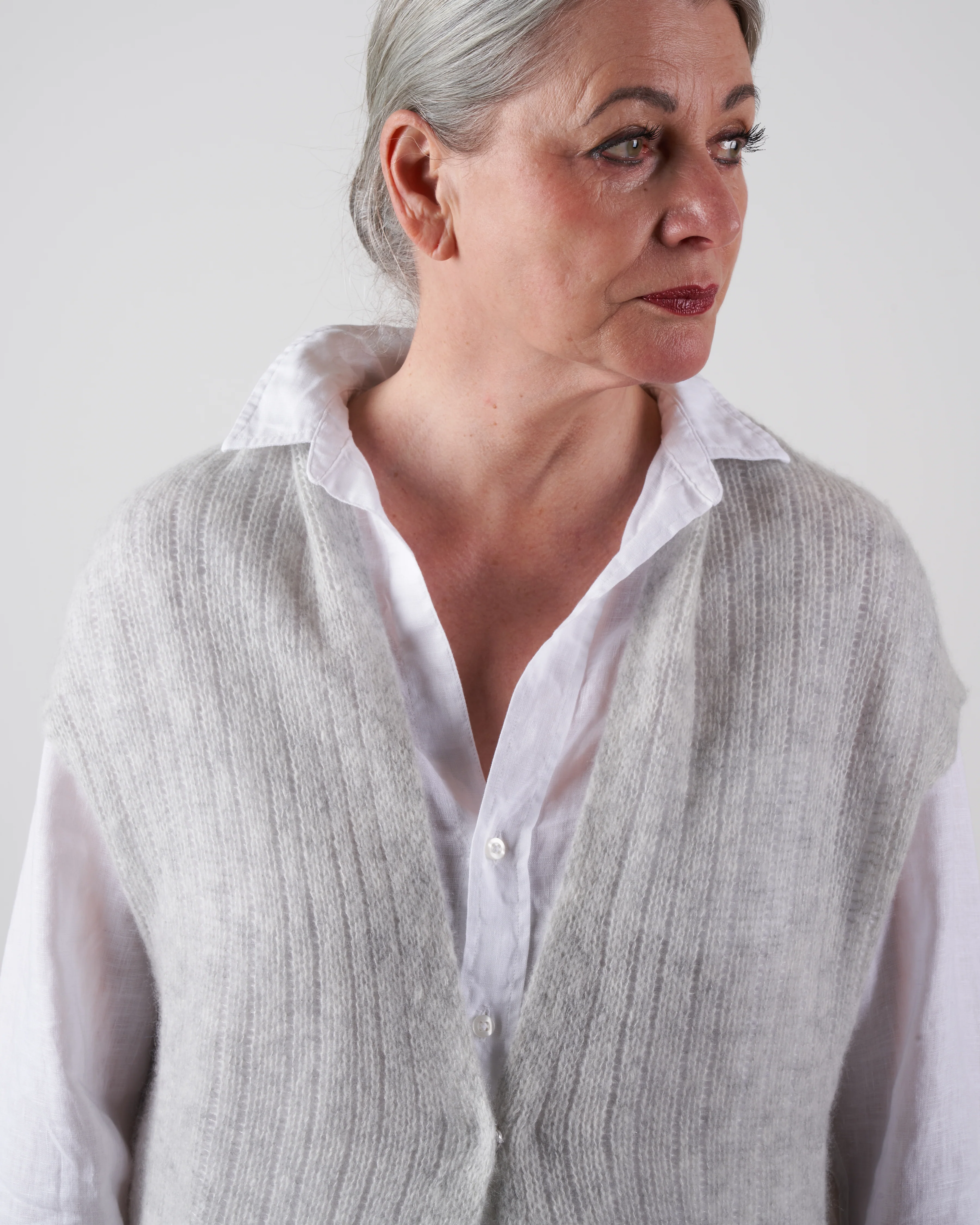 cashmere / silk vest - mist - Image 5