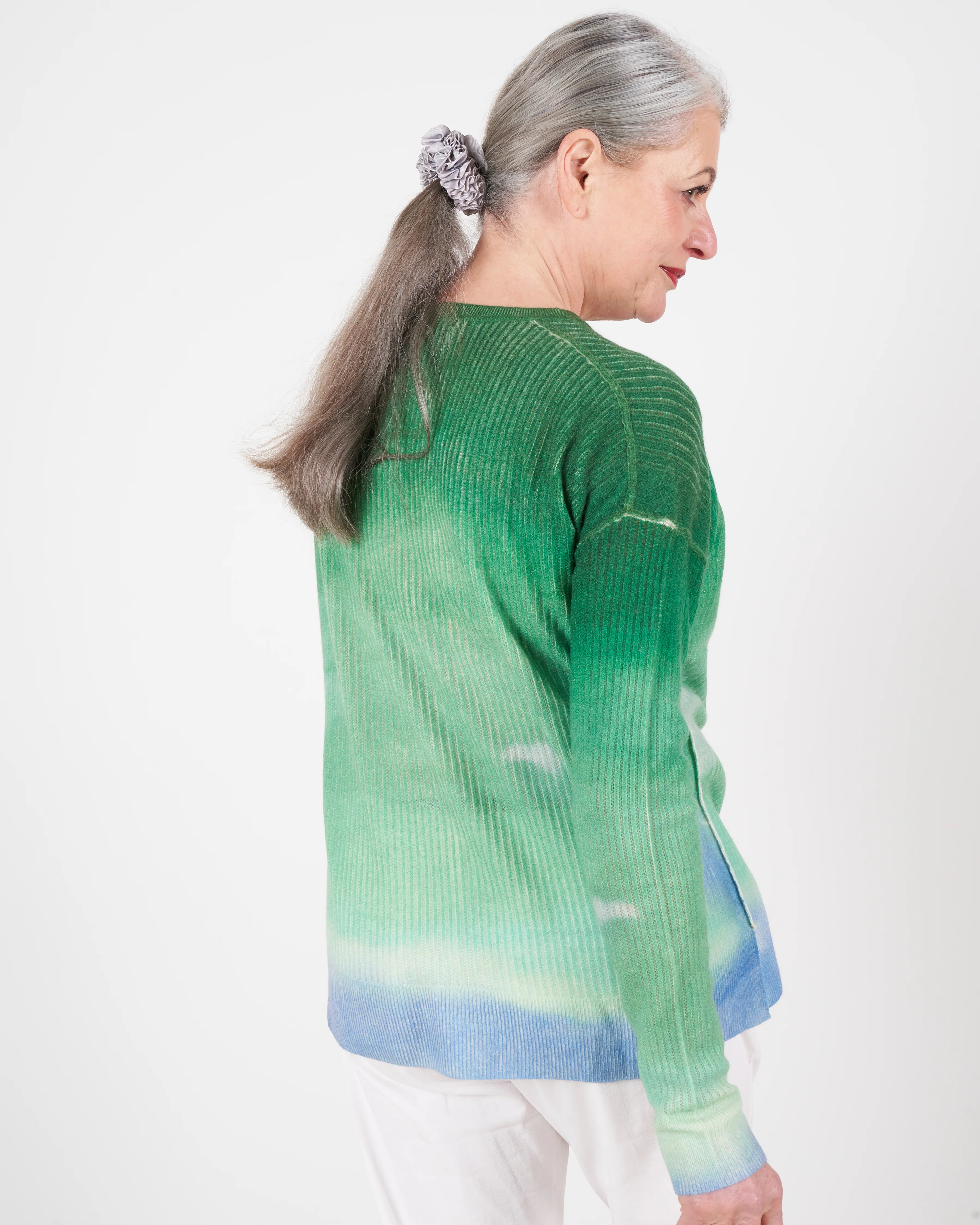 watercolor crew sweater - lush green - Image 3