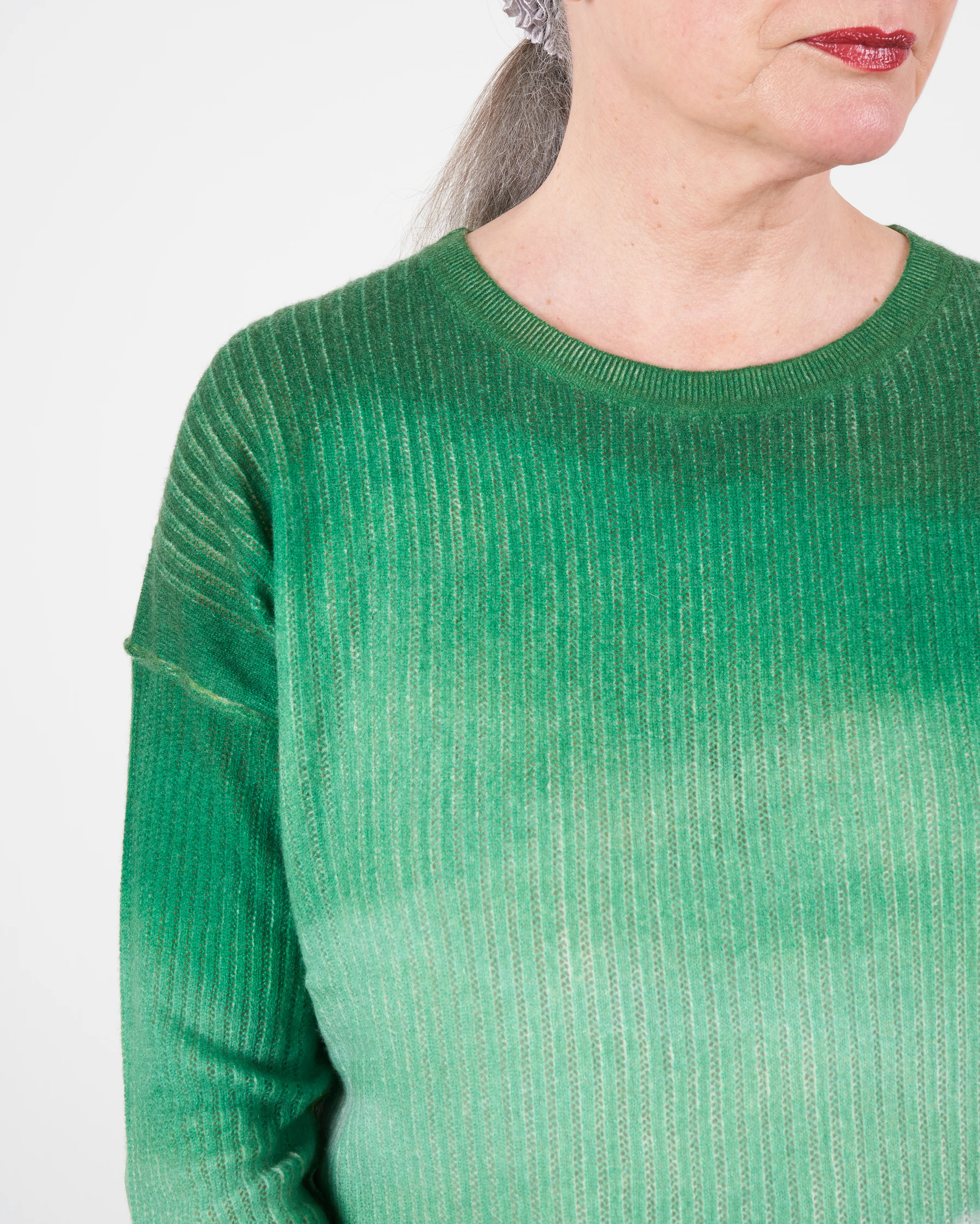 watercolor crew sweater - lush green - Image 6