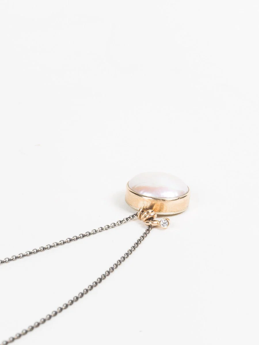 pearl necklace with diamond - Image 2