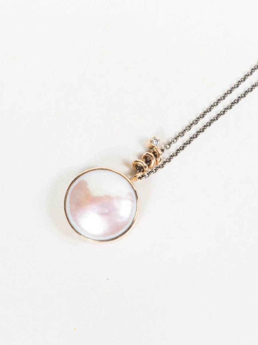 pearl necklace with diamond - Image 4