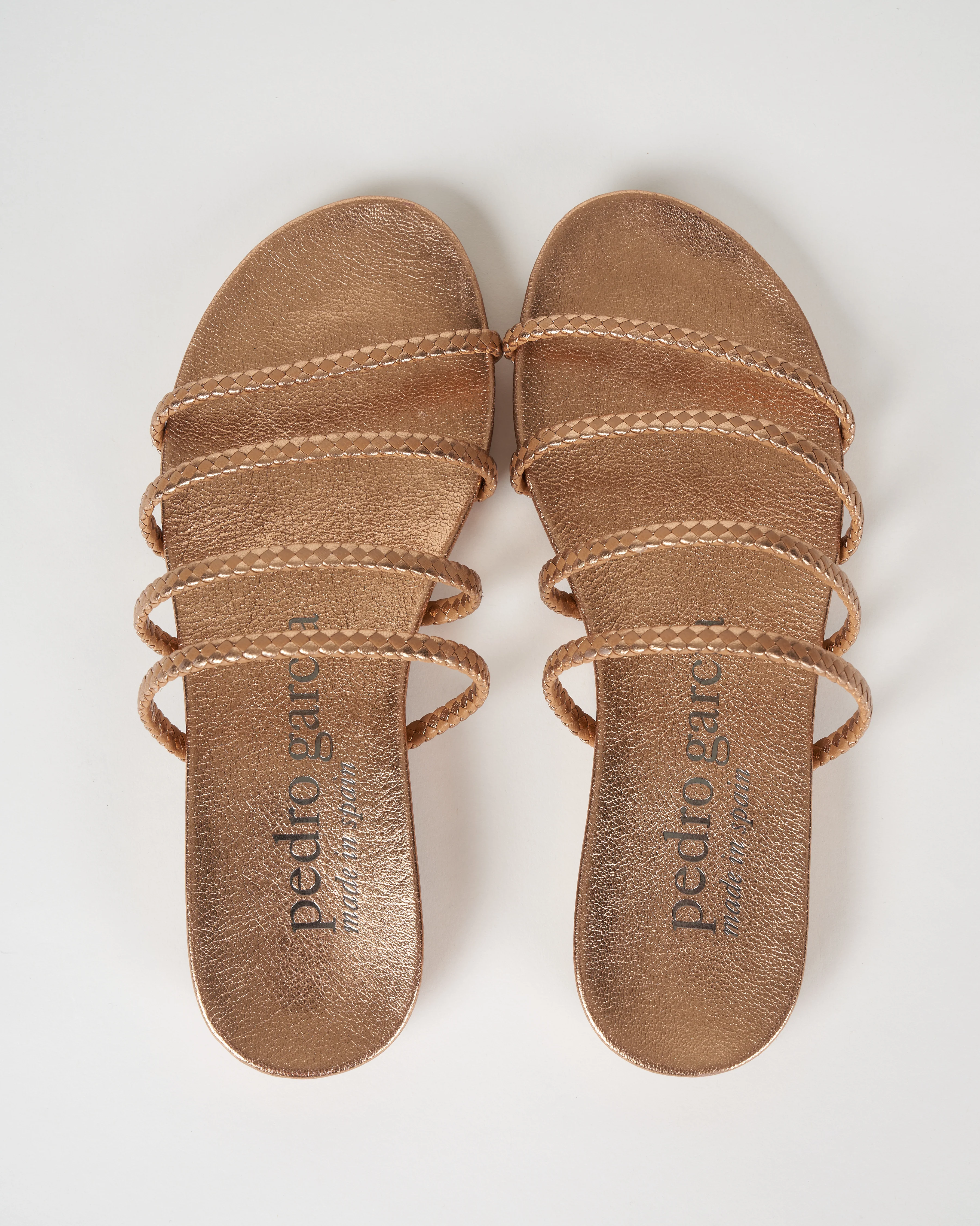greta sandal - tan soft kid + foil