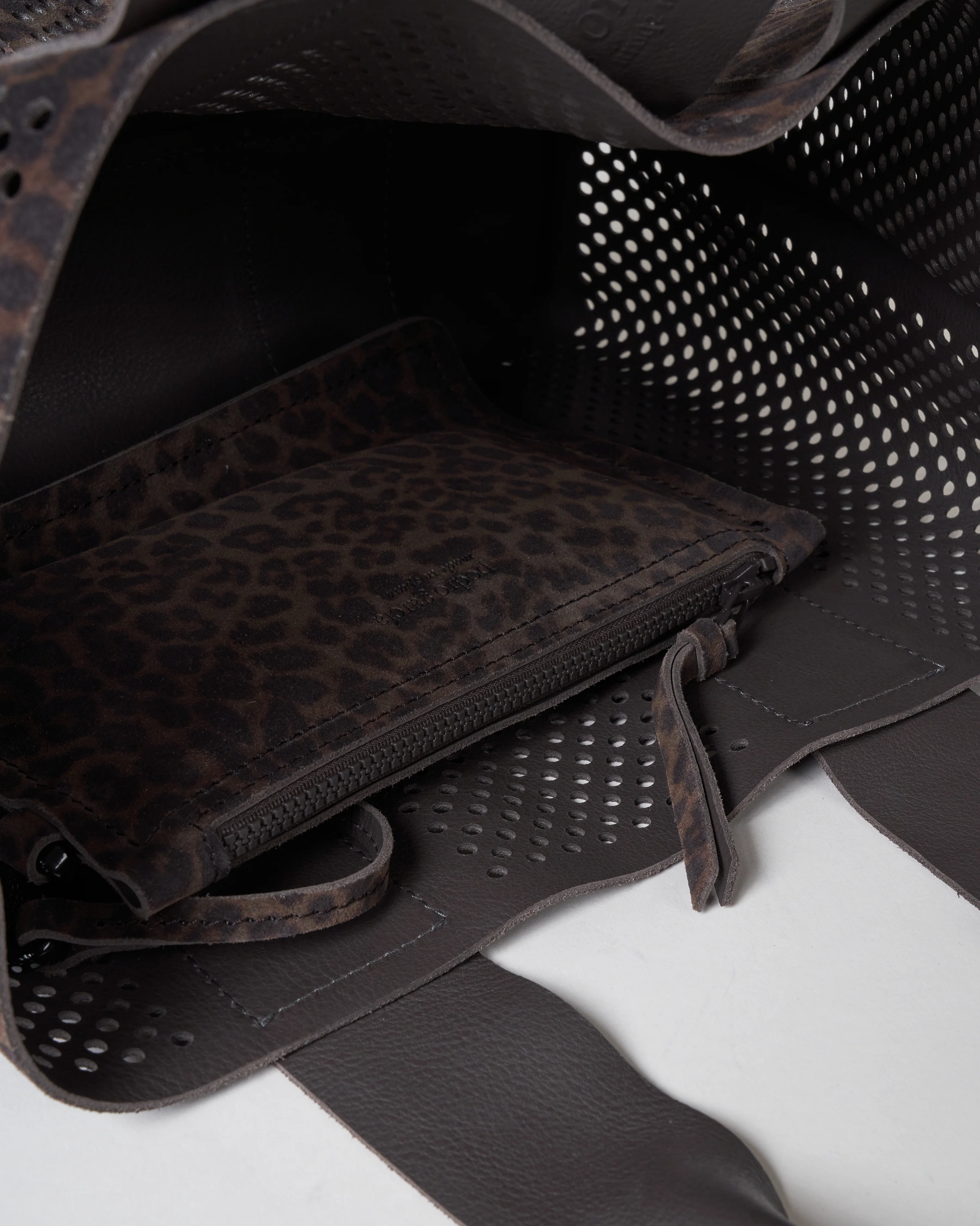 perfed tote - slate leopard castoro - Image 3