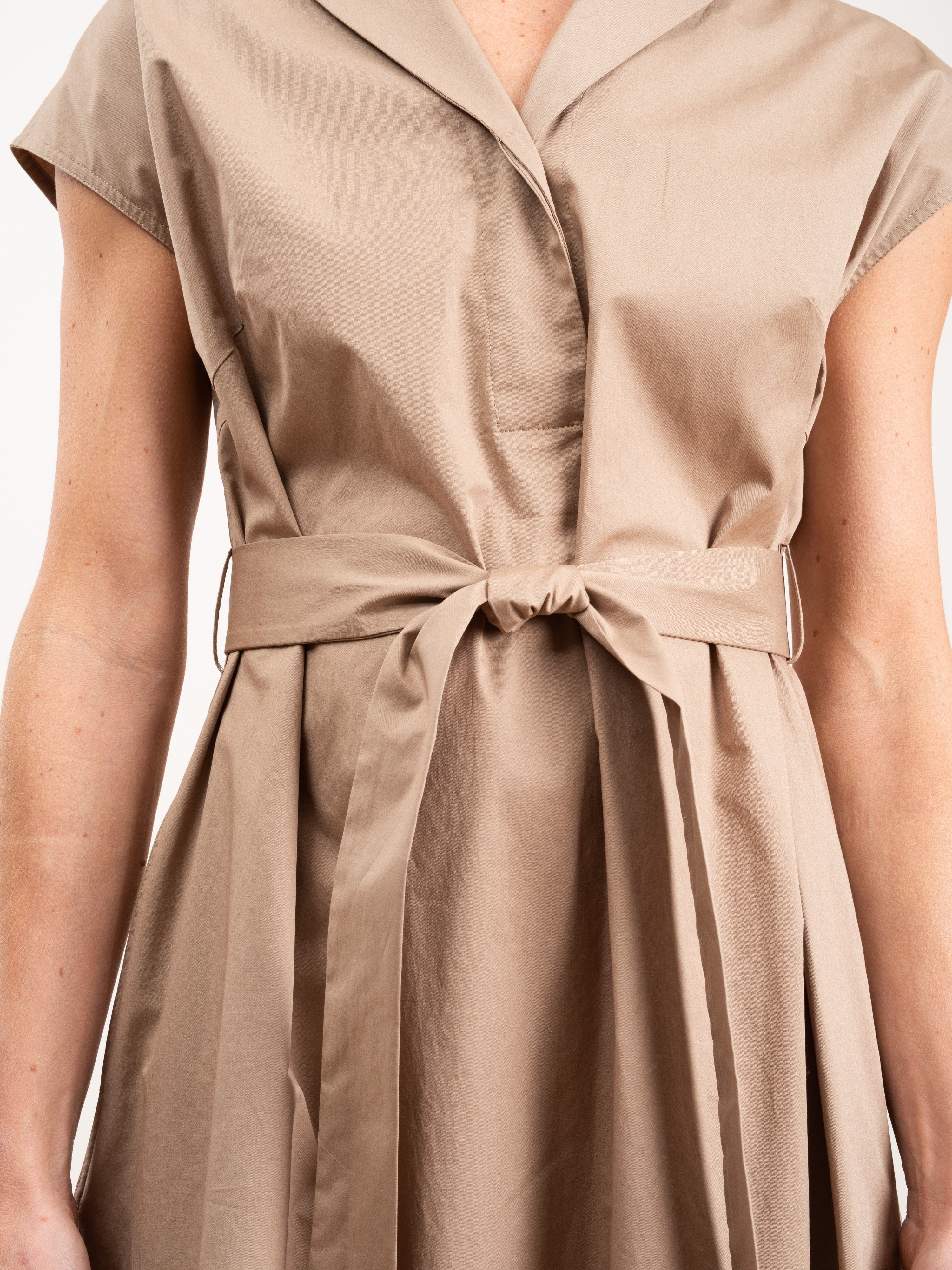 cap sleeve dress - tobacco - Image 5