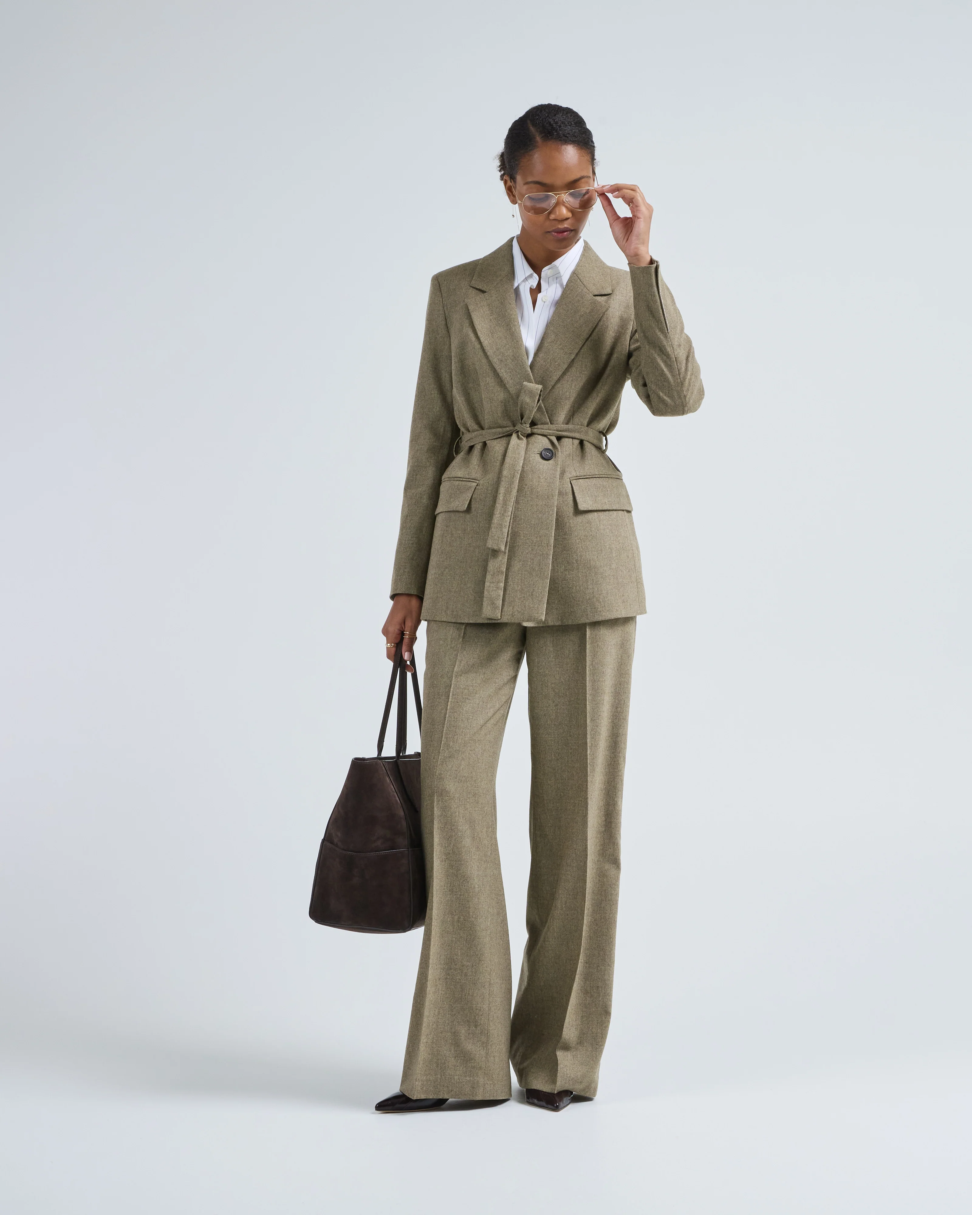 cashmere wool belted jacket