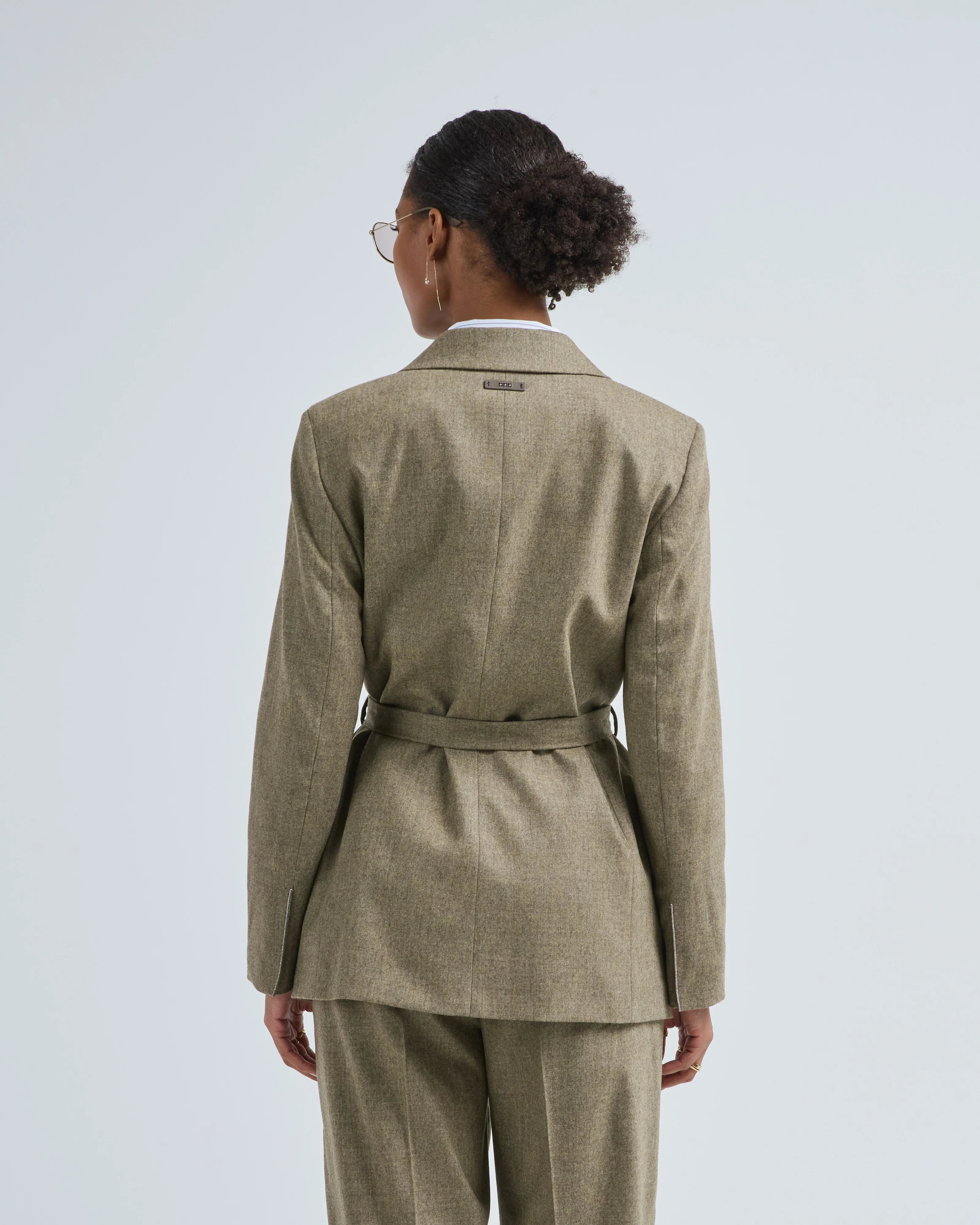 cashmere wool belted jacket - Image 4