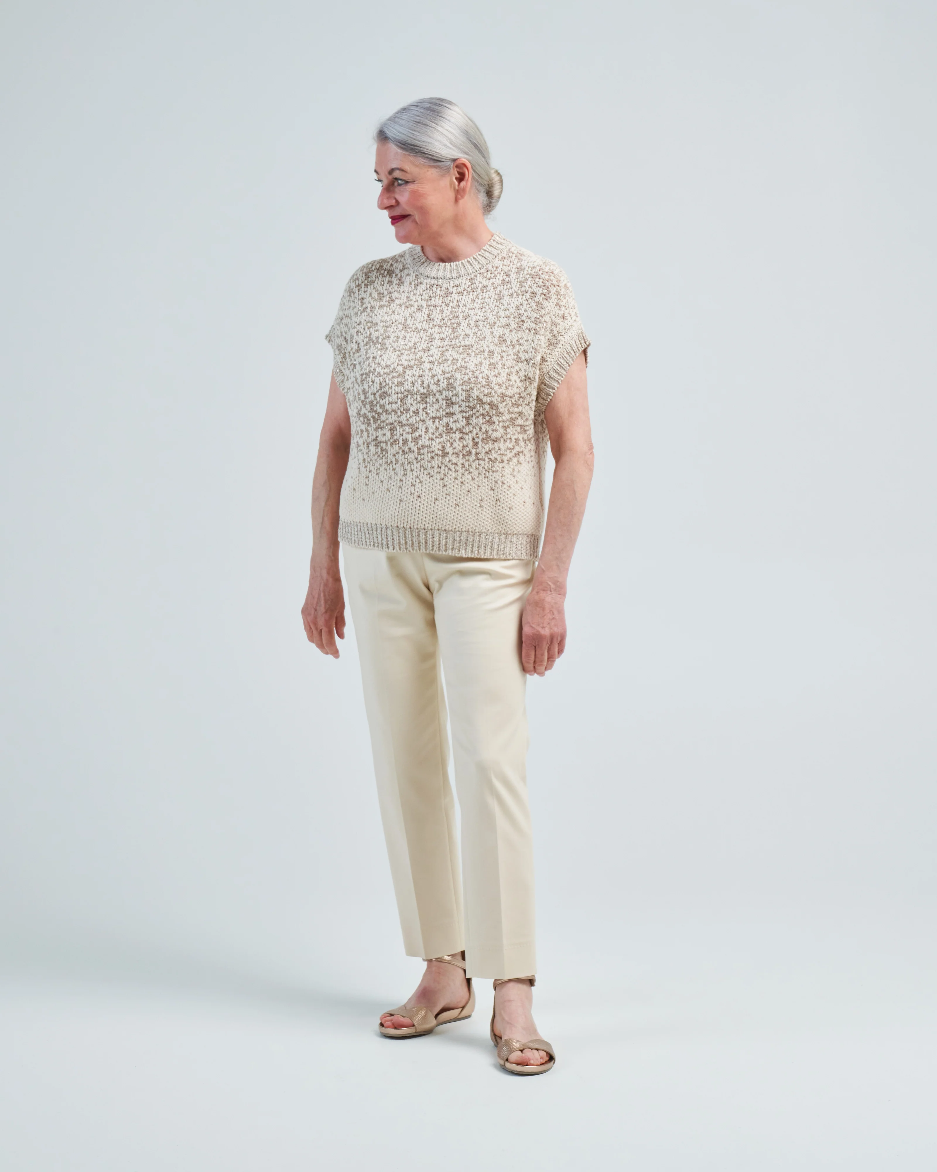 cotton and lurex knit vest - Image 2
