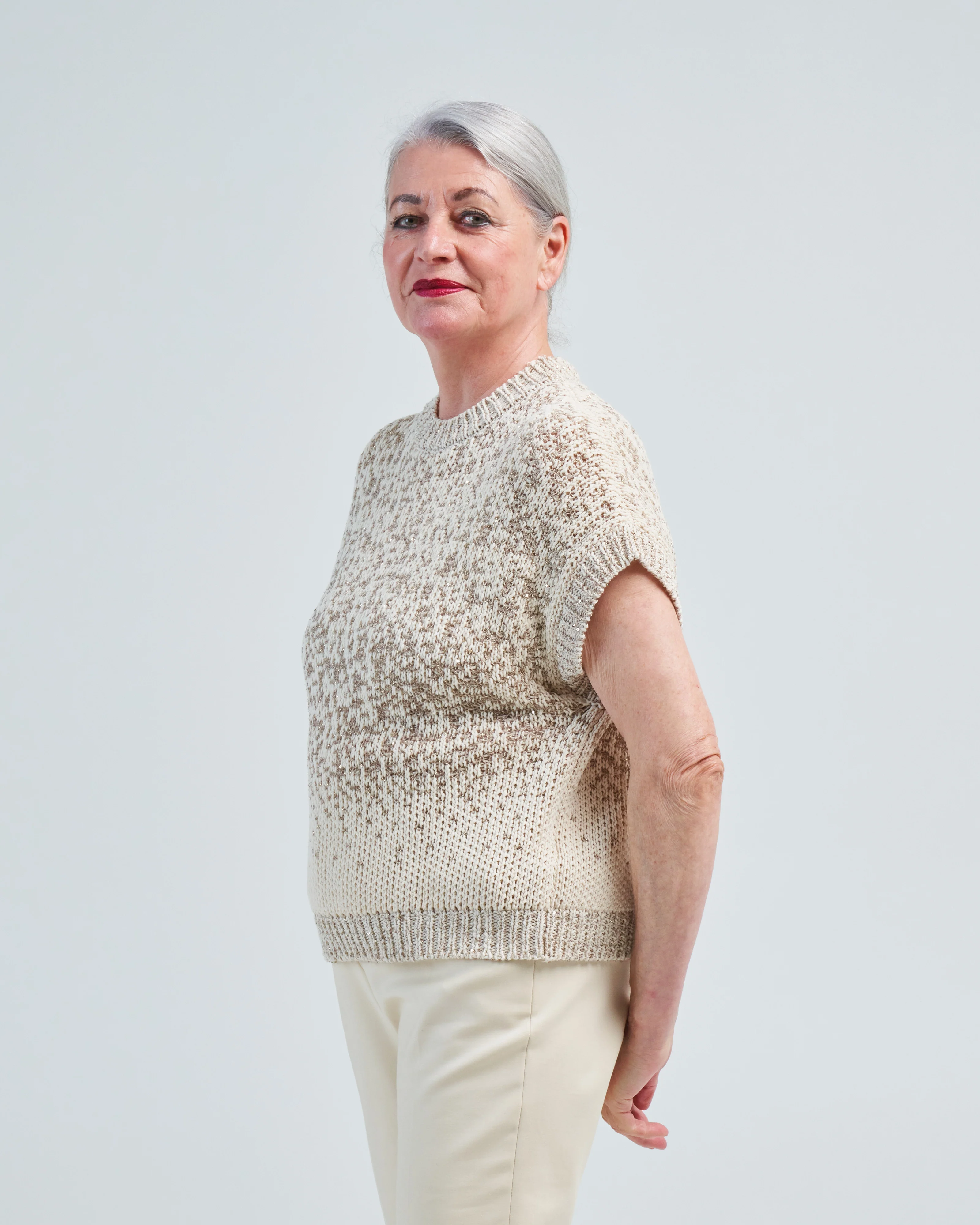 cotton and lurex knit vest - Image 3