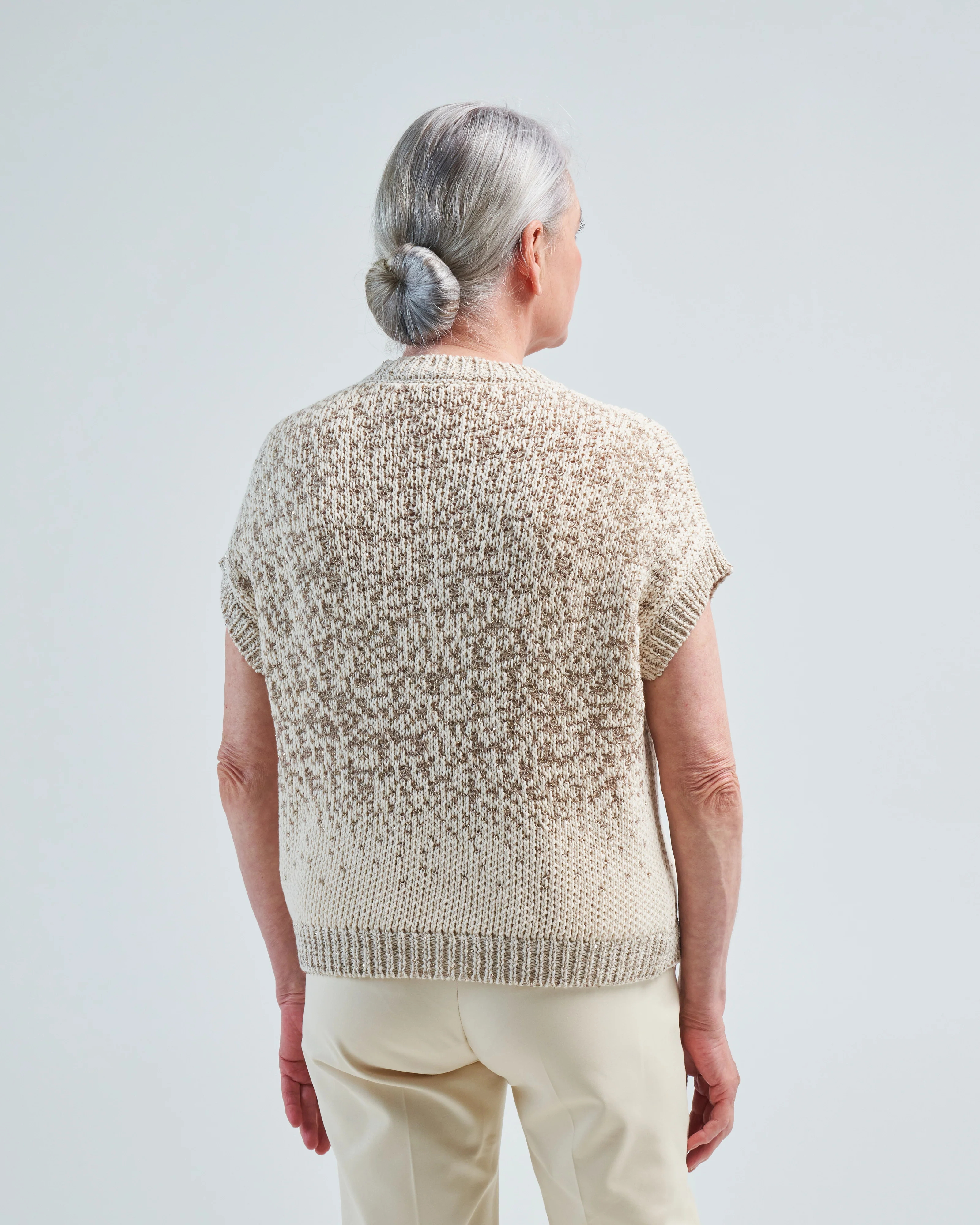 cotton and lurex knit vest - Image 4