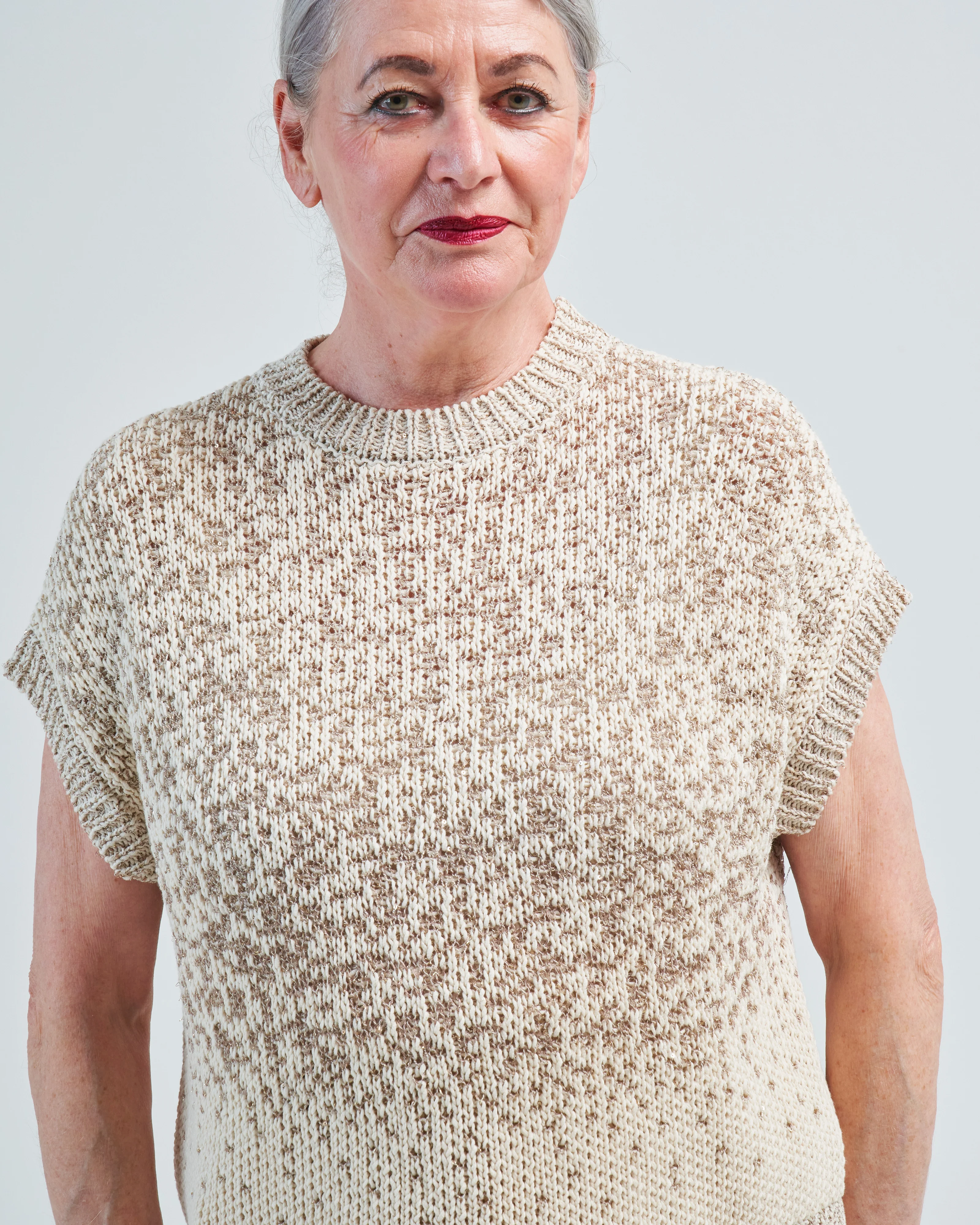 cotton and lurex knit vest - Image 5