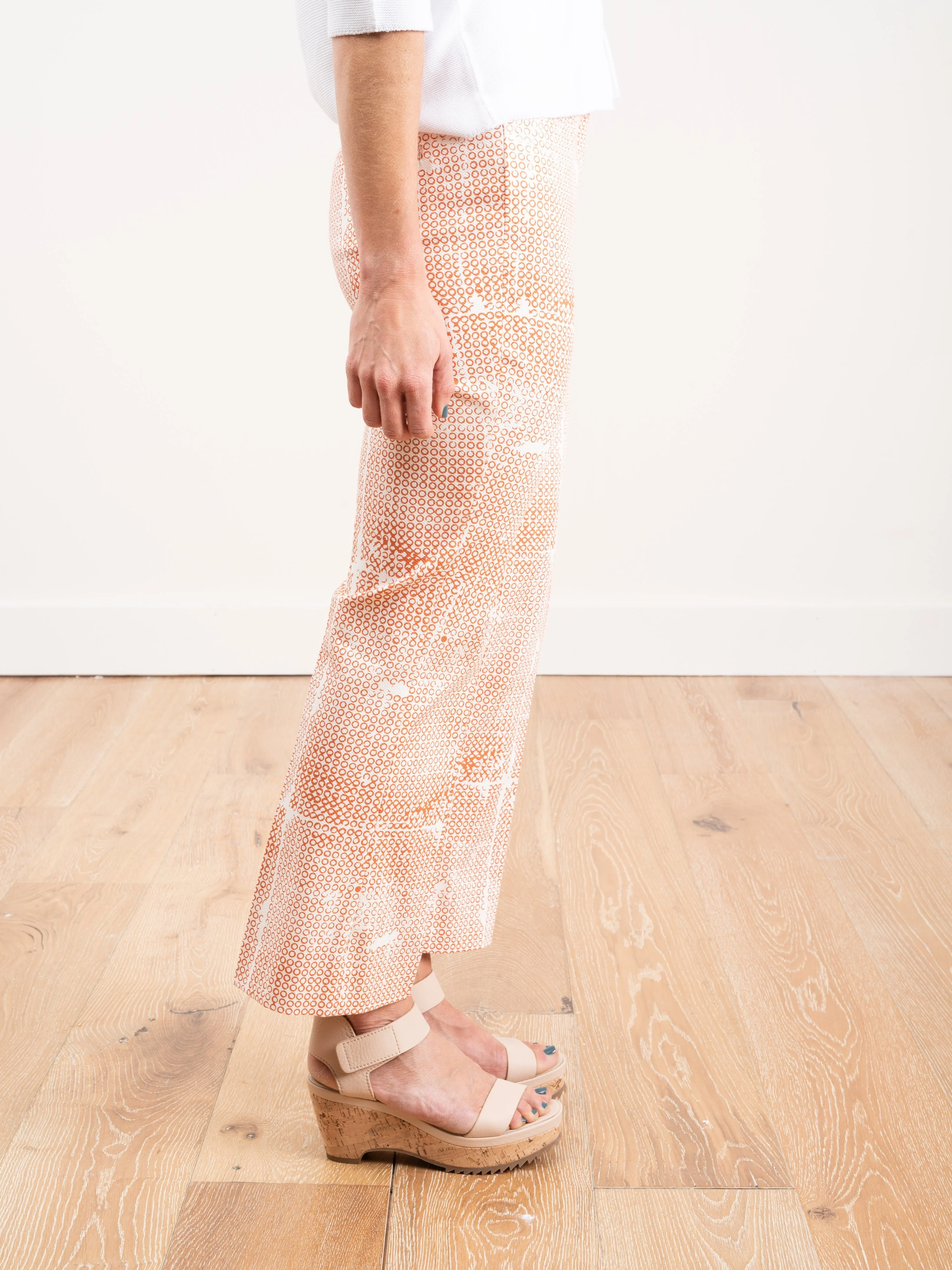 crop trouser - coral print - Image 2