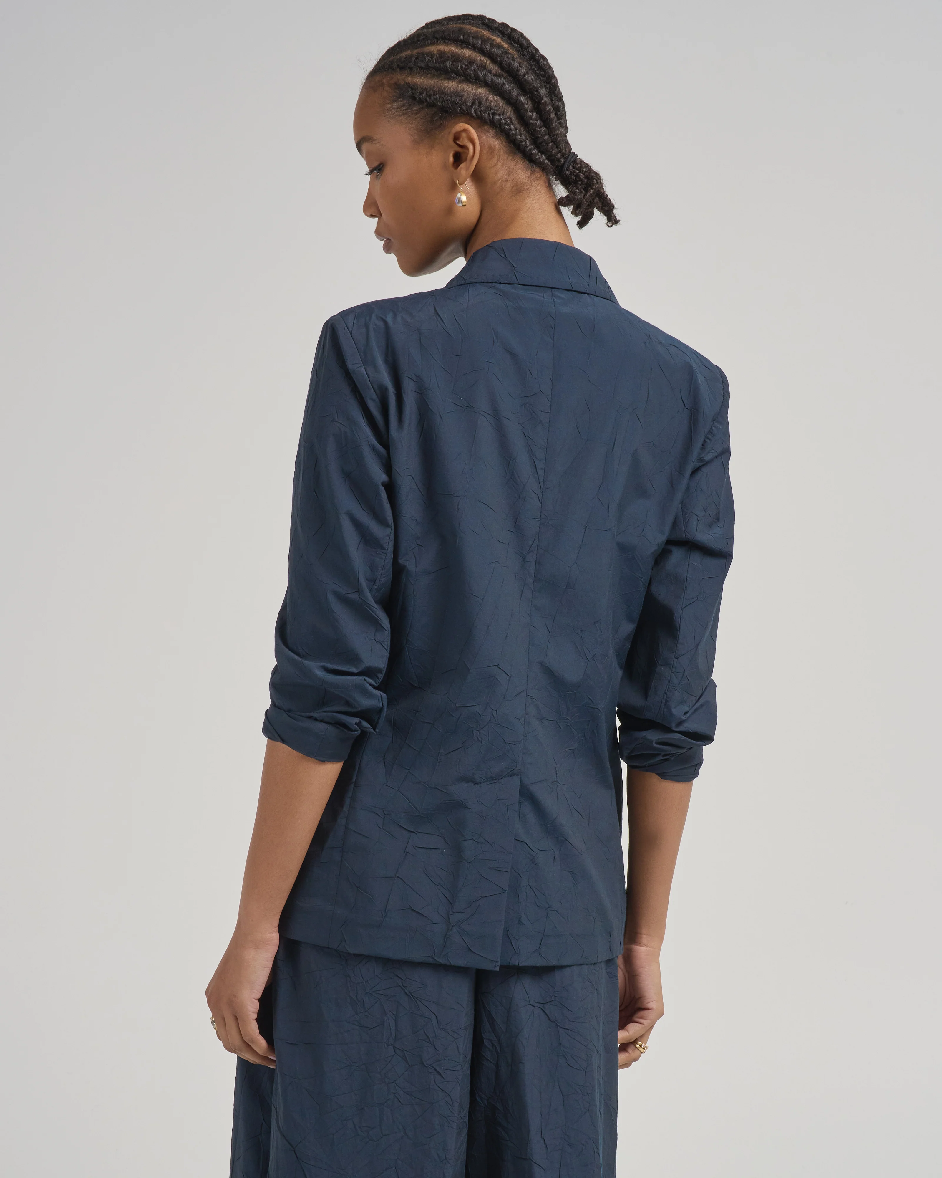 crushed cotton plain weave jacket - Image 4