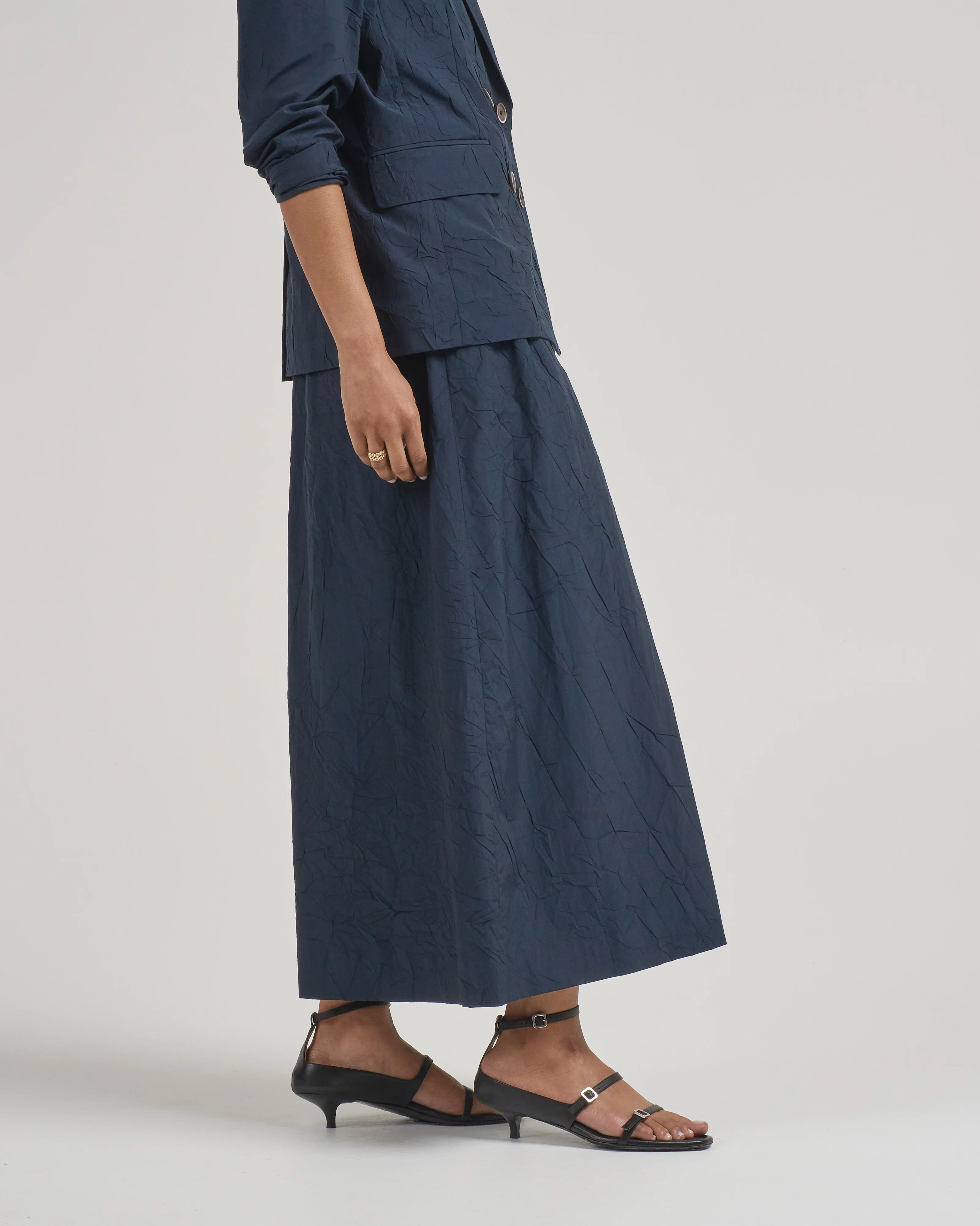 crushed cotton plain weave pants - Image 3